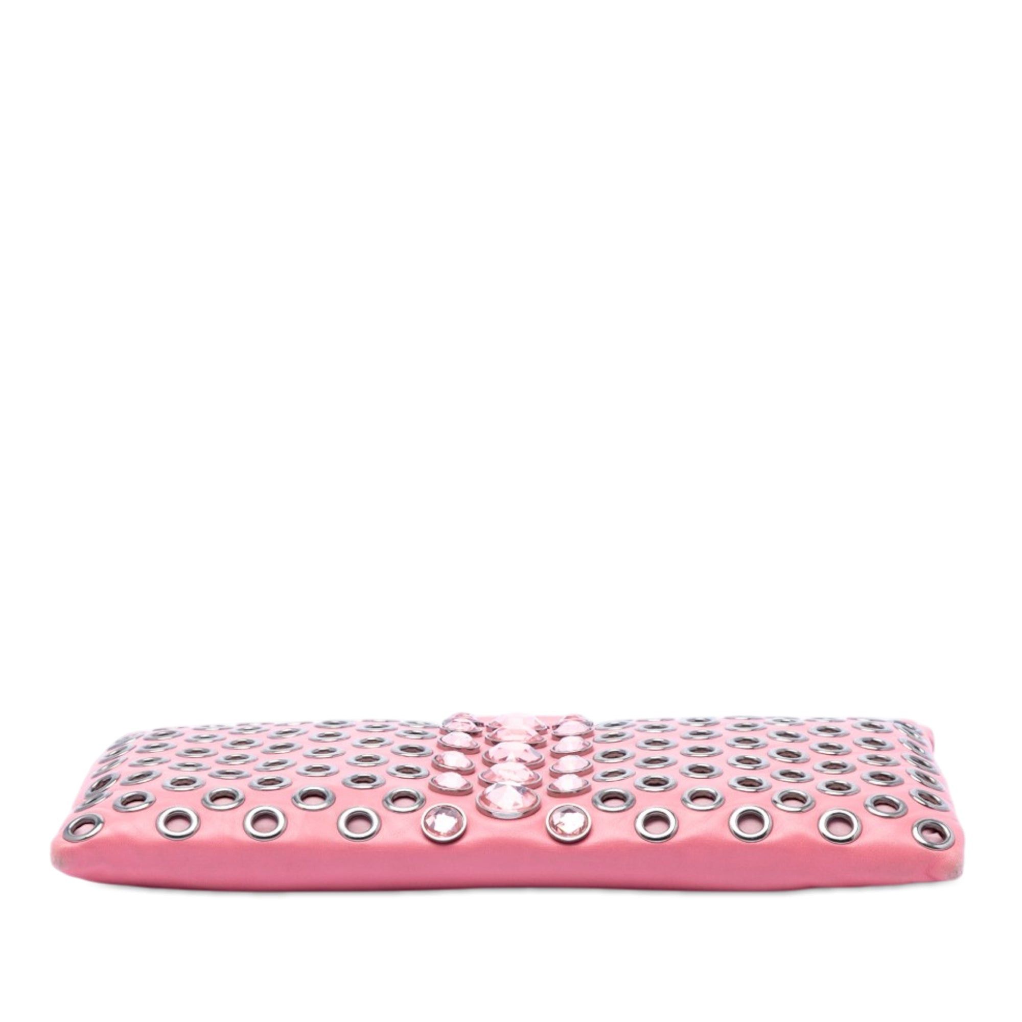 Miu Miu Nappa Grommet Crystal Embellished Clutch Size ONE SIZE - 3 Thumbnail