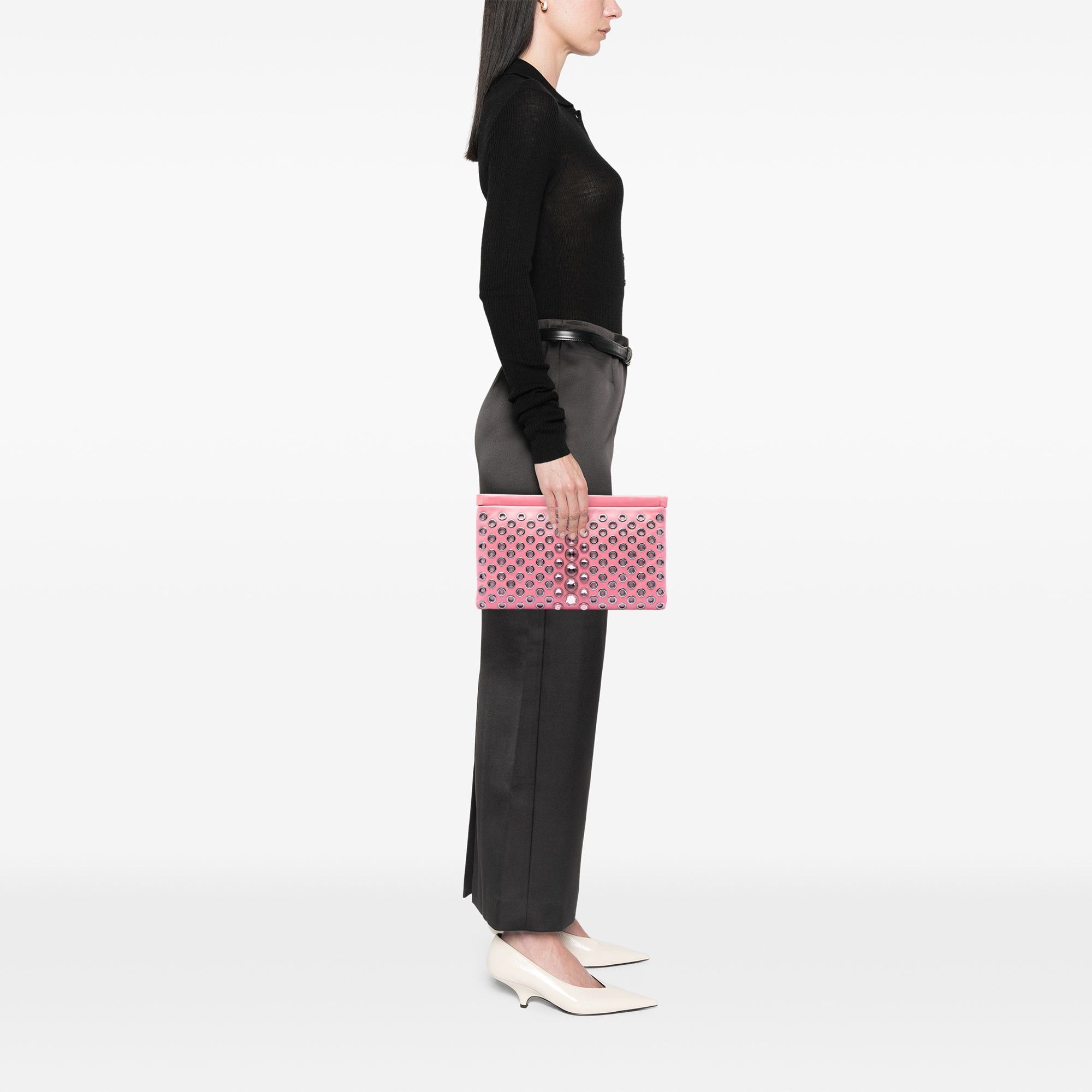 Miu Miu Nappa Grommet Crystal Embellished Clutch Size ONE SIZE - 6 Thumbnail