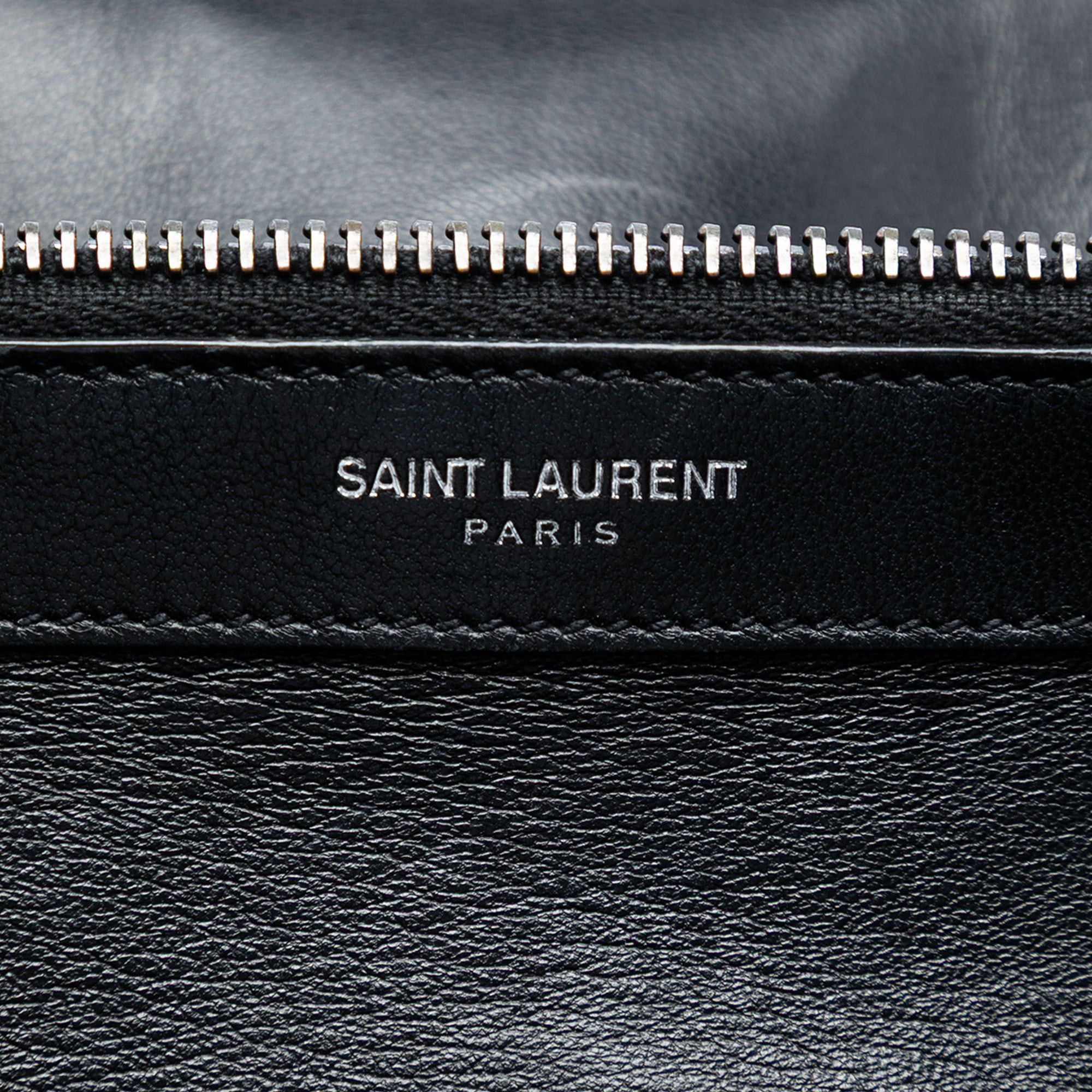 Saint Laurent Paris Large Croc Embossed Nubuck Monogram College Satchel Size ONE SIZE - 5 Thumbnail