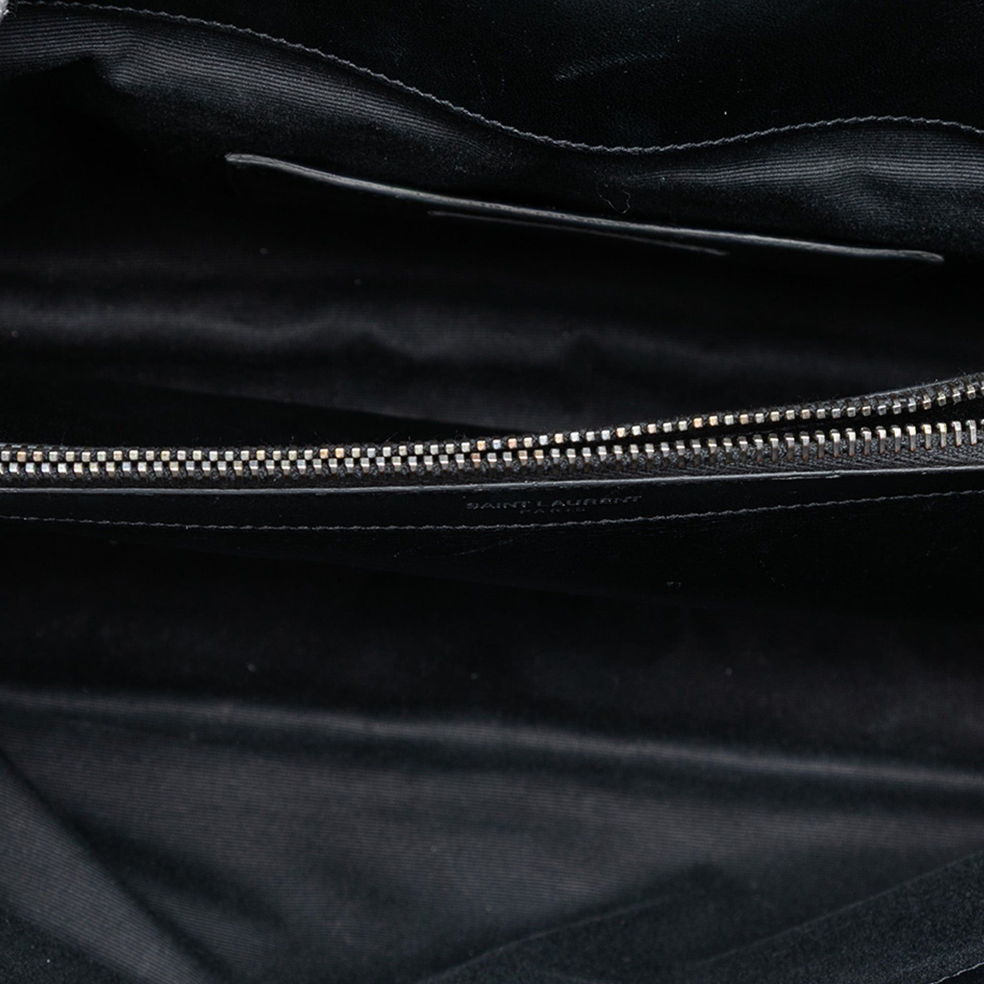 Saint Laurent Paris Large Croc Embossed Nubuck Monogram College Satchel Size ONE SIZE - 4 Thumbnail