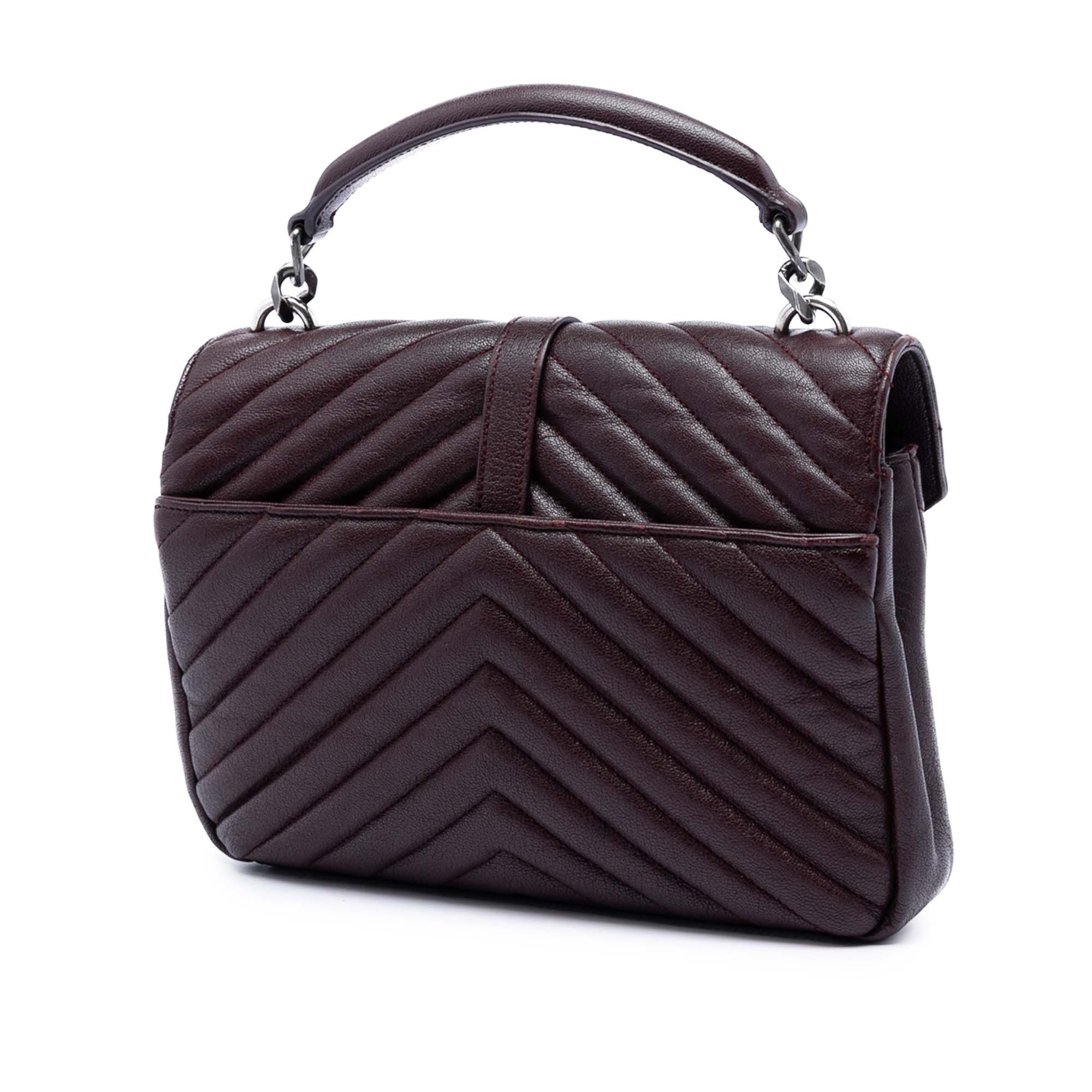 Saint Laurent Paris Medium Chevron Sheepskin Monogram College Satchel Size ONE SIZE - 2 Thumbnail