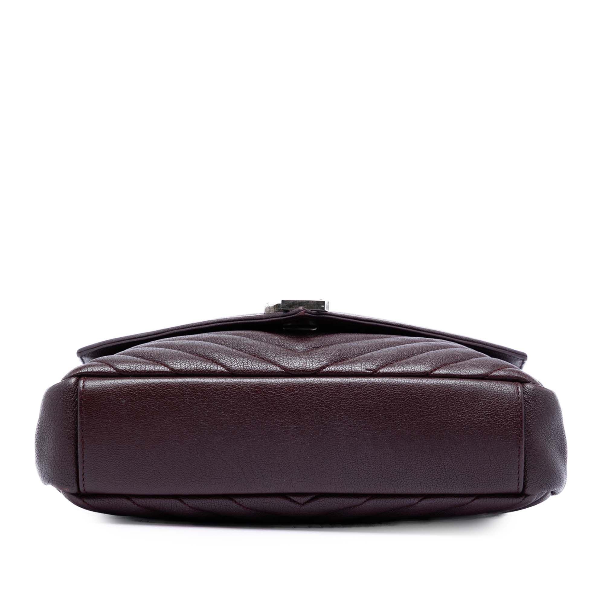 Saint Laurent Paris Medium Chevron Sheepskin Monogram College Satchel Size ONE SIZE - 3 Thumbnail