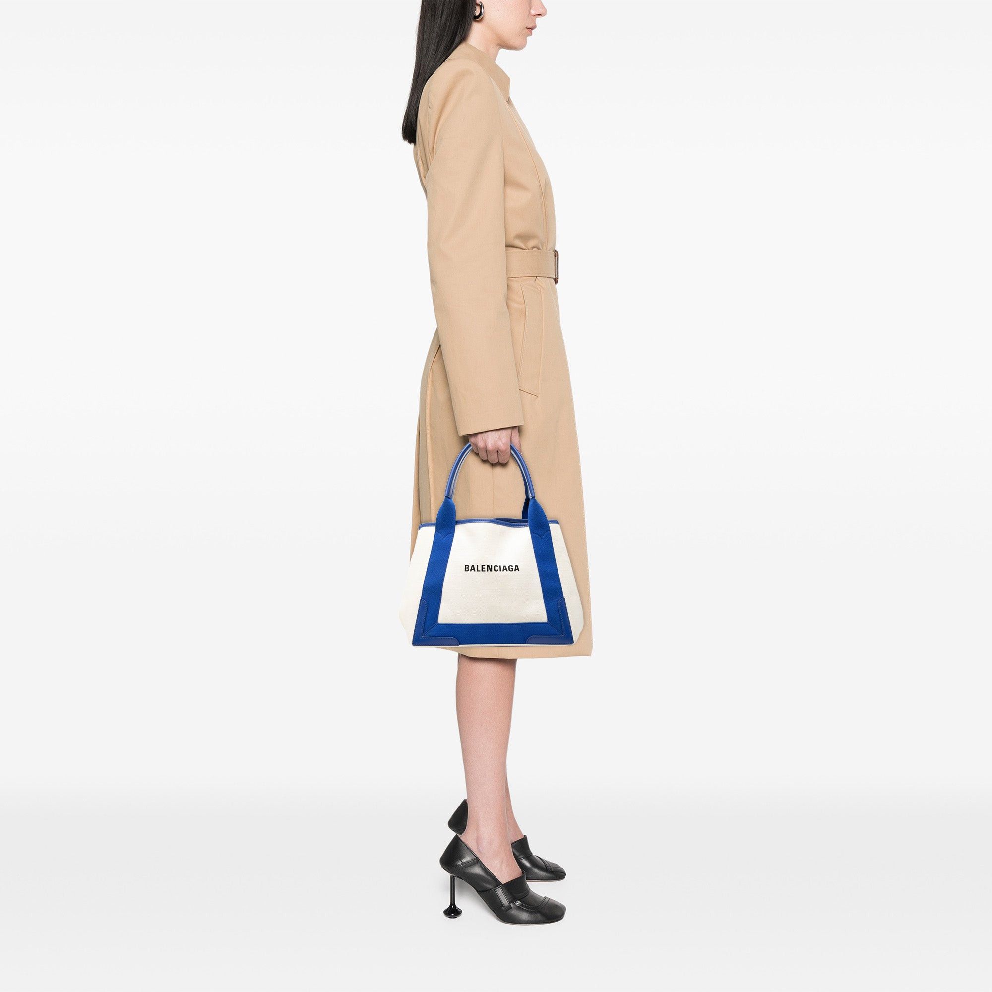 Balenciaga Canvas Navy Cabas S Tote Size ONE SIZE - 7 Thumbnail