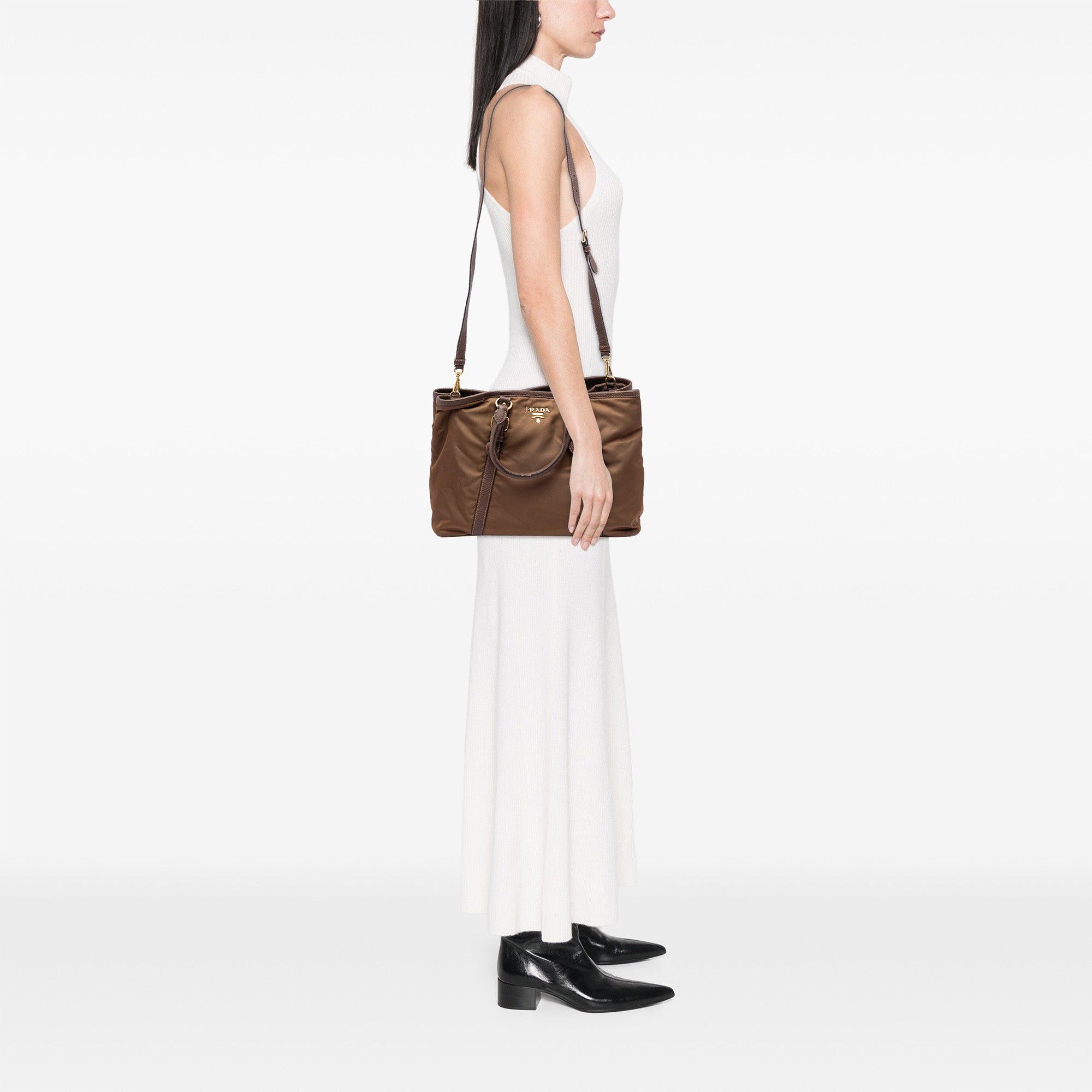 Prada Vitello Daino Trimmed Tessuto Satchel Size ONE SIZE - 7 Thumbnail