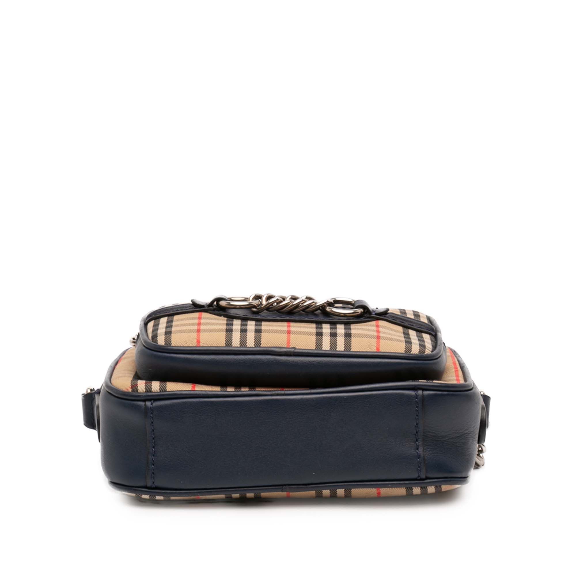 Burberry 1983 Knight Check Canvas and Calfskin Link Camera Bag Size ONE SIZE - 3 Thumbnail