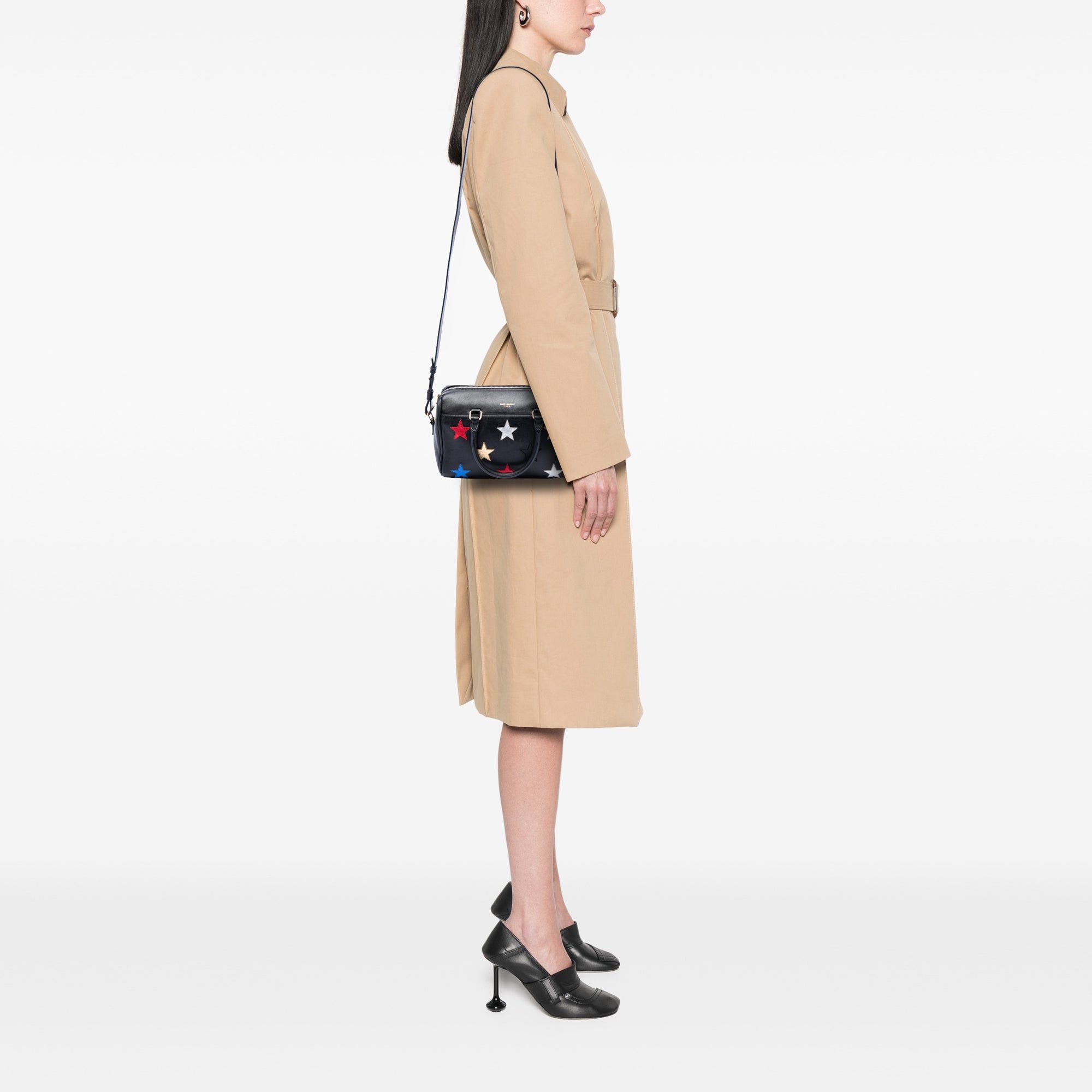 Saint Laurent Paris Baby Leather Star Patchwork Classic Duffle Satchel Size ONE SIZE - 6 Thumbnail