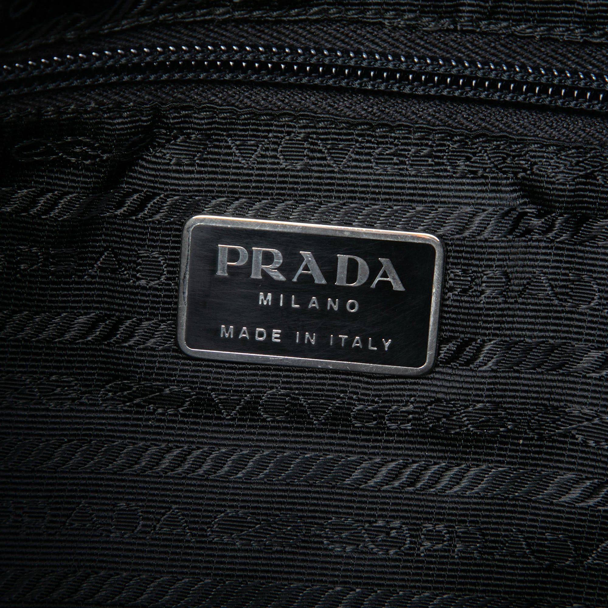 Prada Croc Embossed Leather Trimmed Tessuto Shoulder Bag Size ONE SIZE - 5 Thumbnail