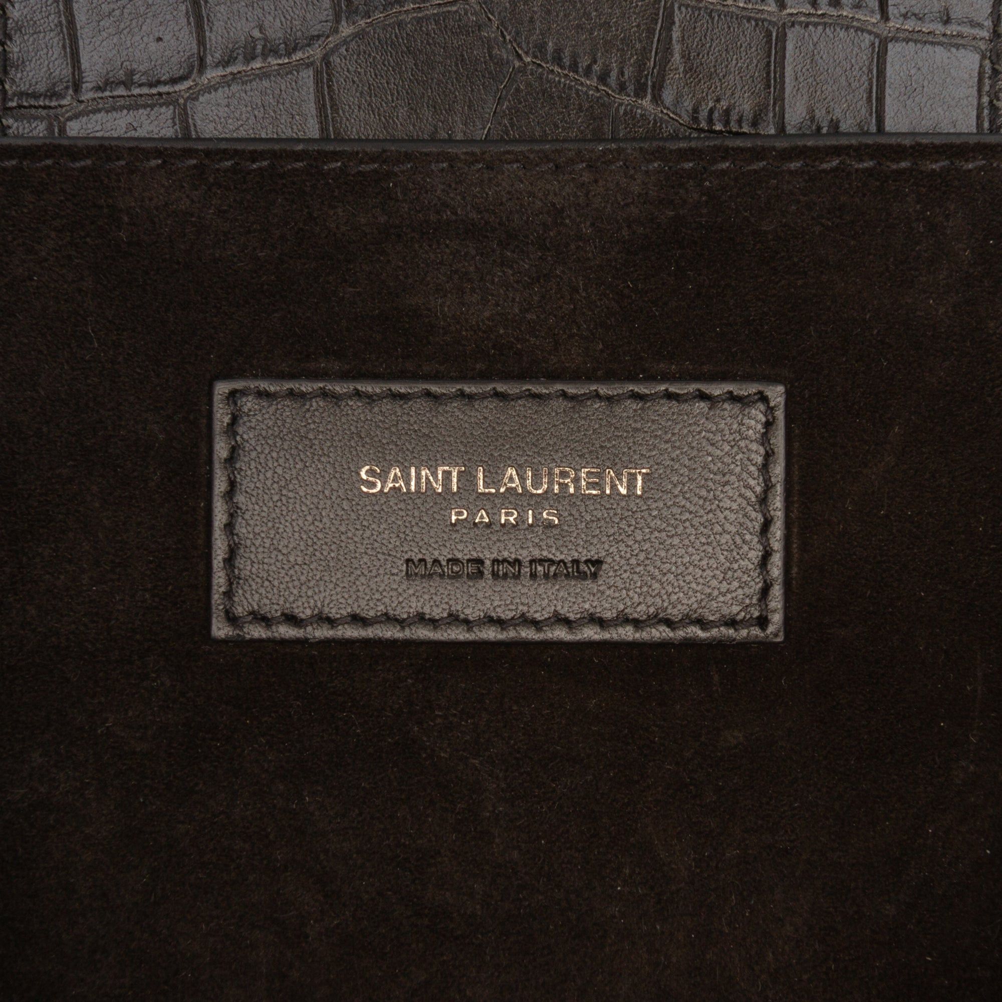 Saint Laurent Paris Large Croc Embossed Leather Charlotte Flap Satchel Size ONE SIZE - 5 Thumbnail