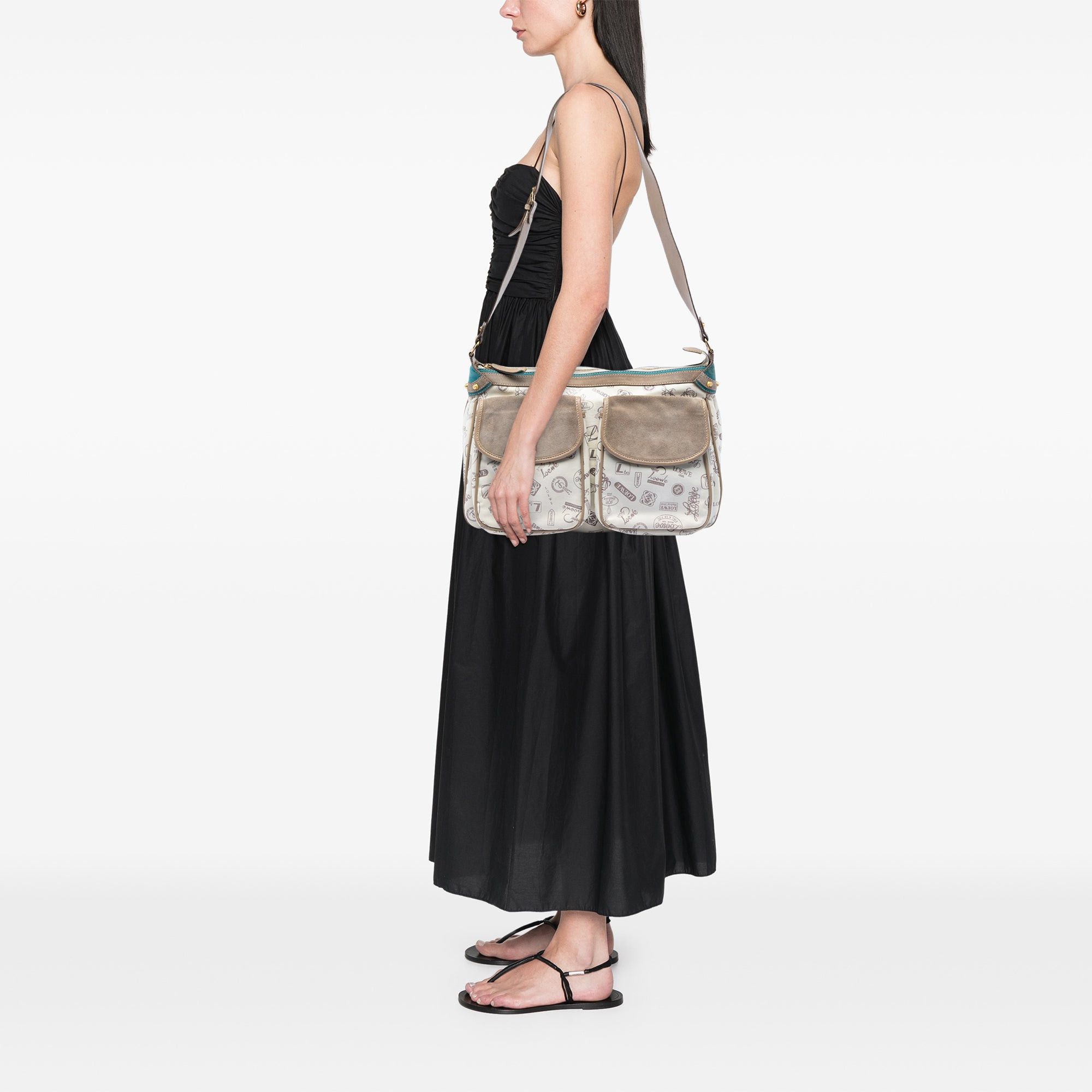 Loewe 160th Anniversary Suede Trimmed Canvas Crossbody Size ONE SIZE - 6 Thumbnail