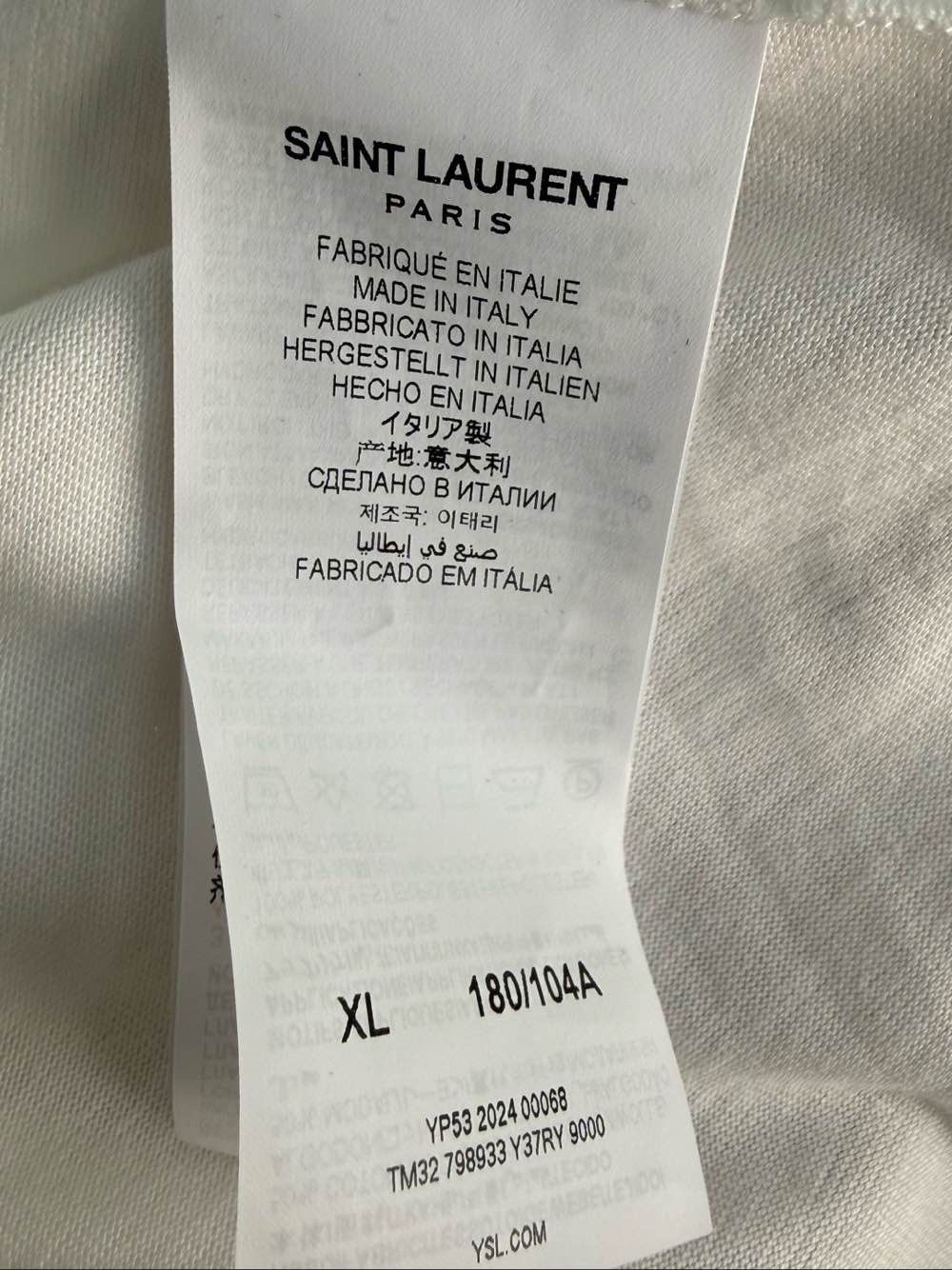 Saint Laurent Paris Saint Laurent Logo Patch T-Shirt Size XL Size US XL / EU 56 / 4 - 4 Thumbnail
