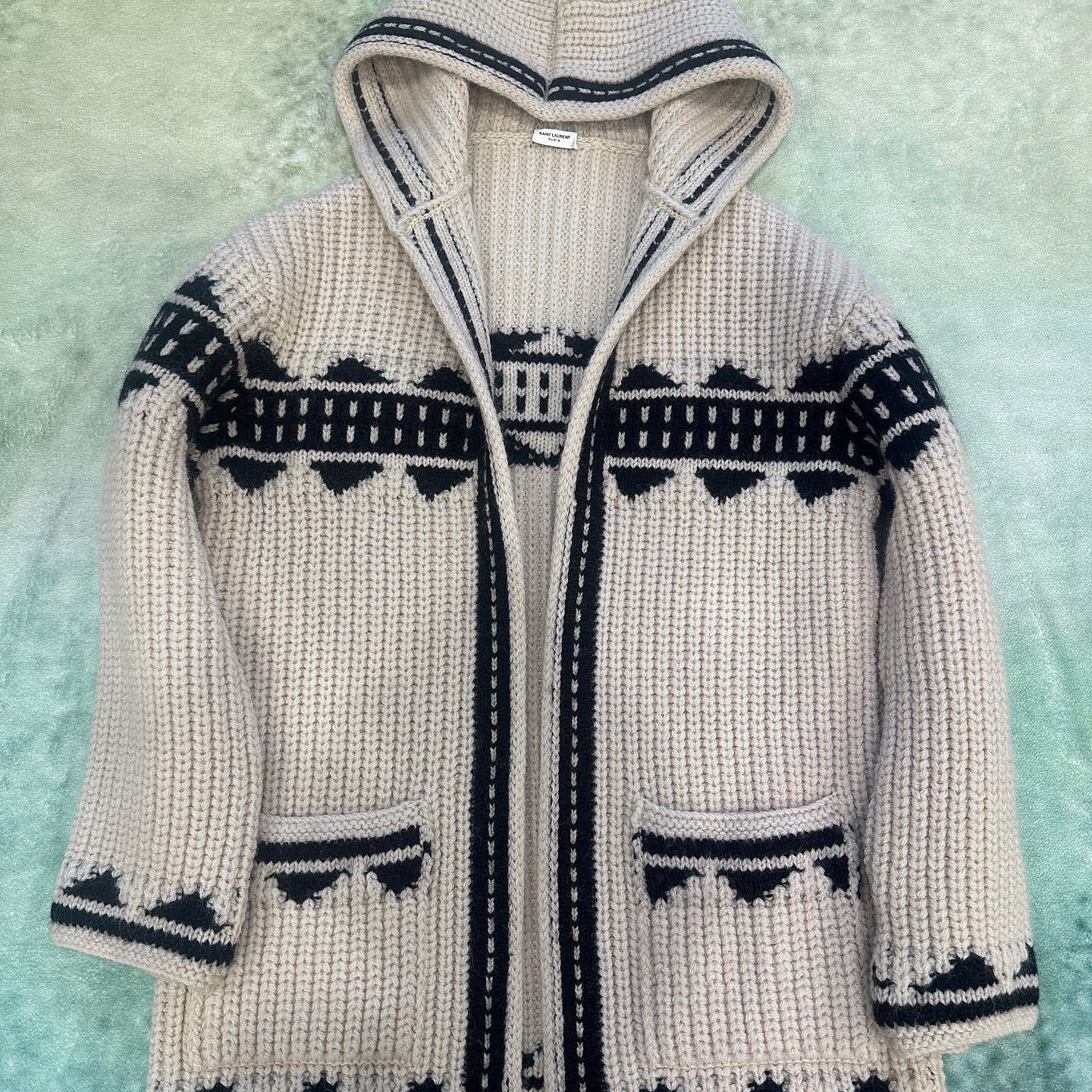 Saint Laurent Paris Saint Laurent Geometric Jacquard Hooded Cardigan Size XXL Size US XXL / EU 58 / 5 - 5 Thumbnail