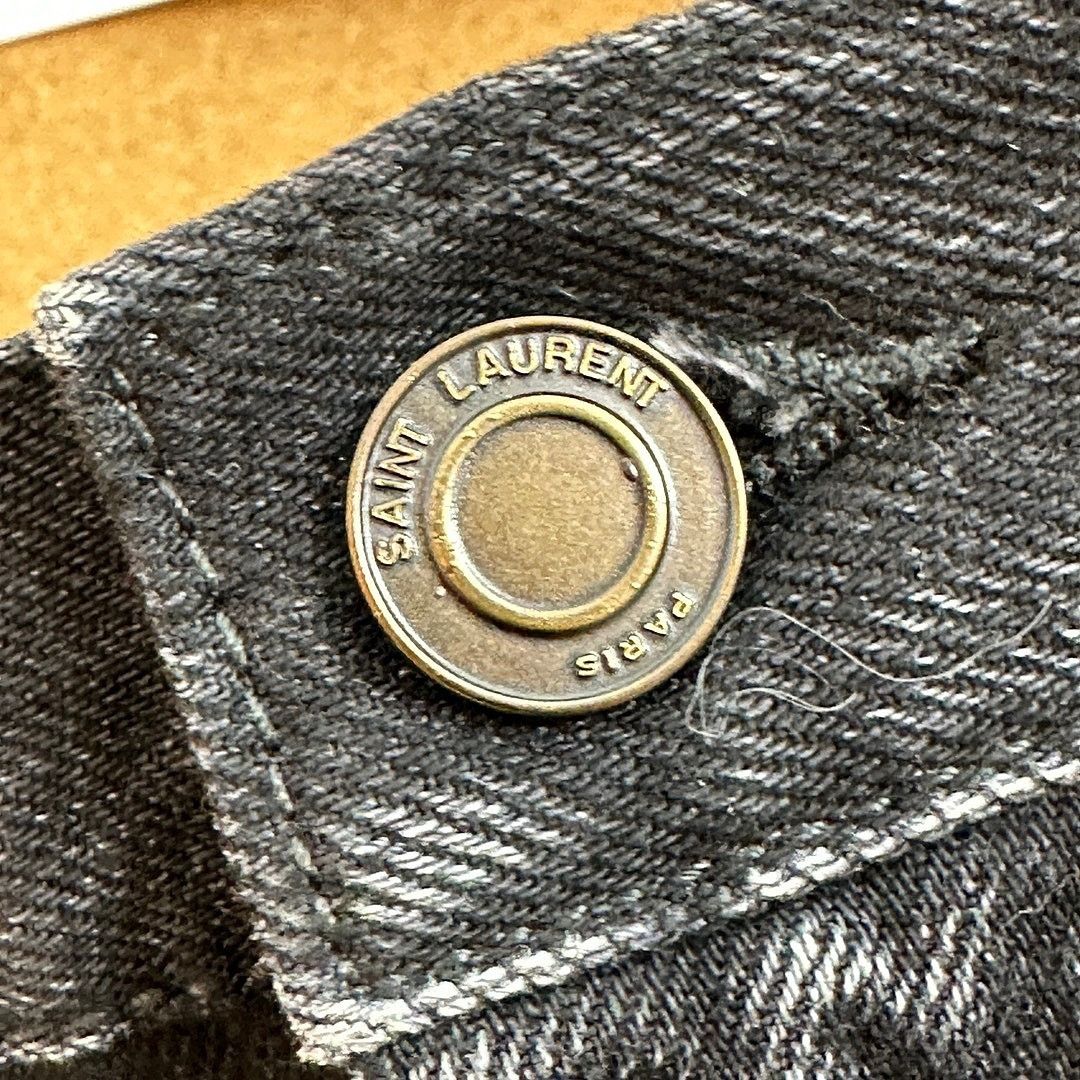 Saint Laurent Paris Saint Laurent Black Denim Mini Skirt Size 30 Size 30" / US 8 / IT 44 - 6 Thumbnail