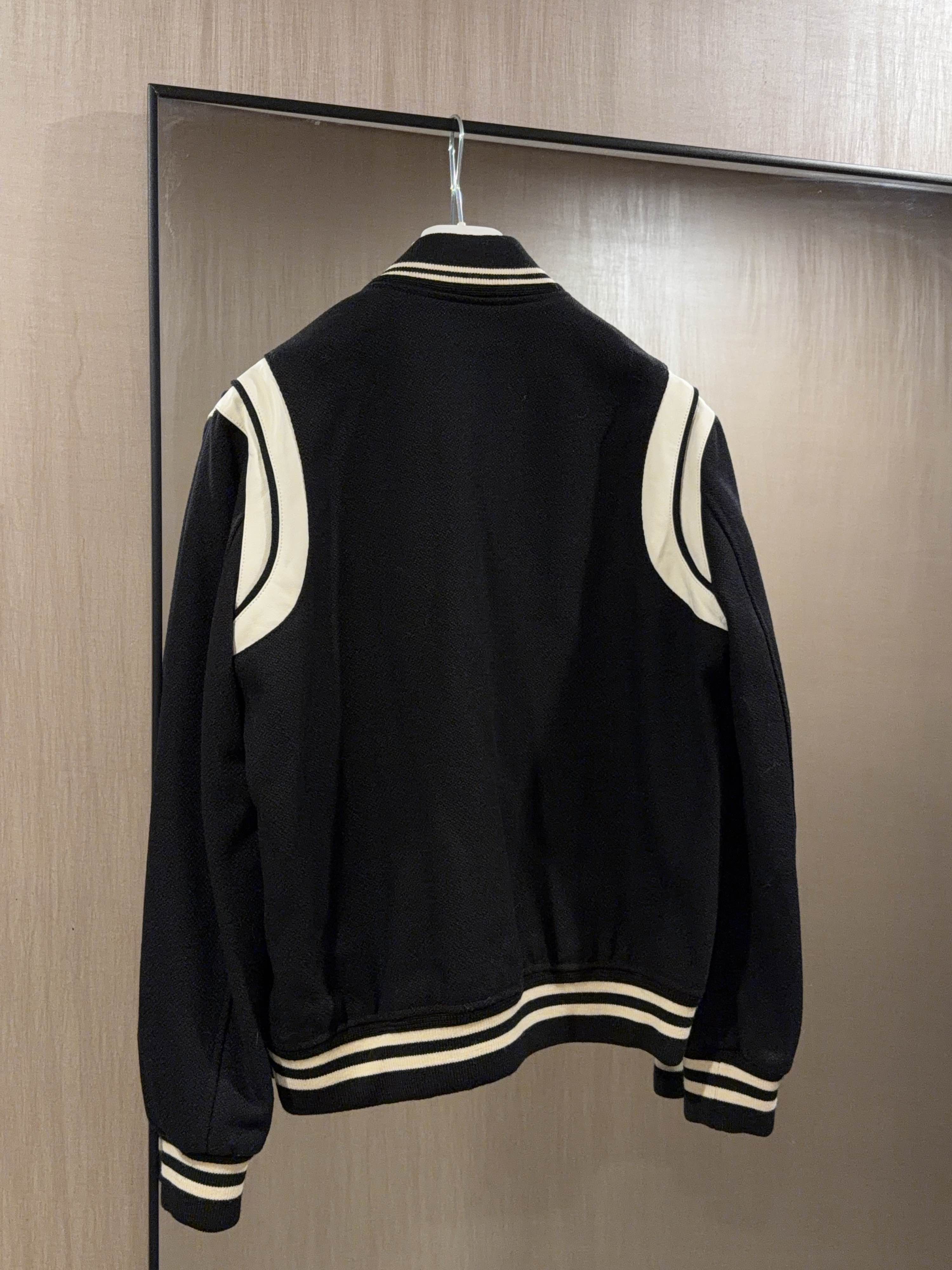 Saint Laurent Paris Saint Laurent Striped Wool Bomber Jacket Size 52 Size US L / EU 52-54 / 3 - 2 Thumbnail