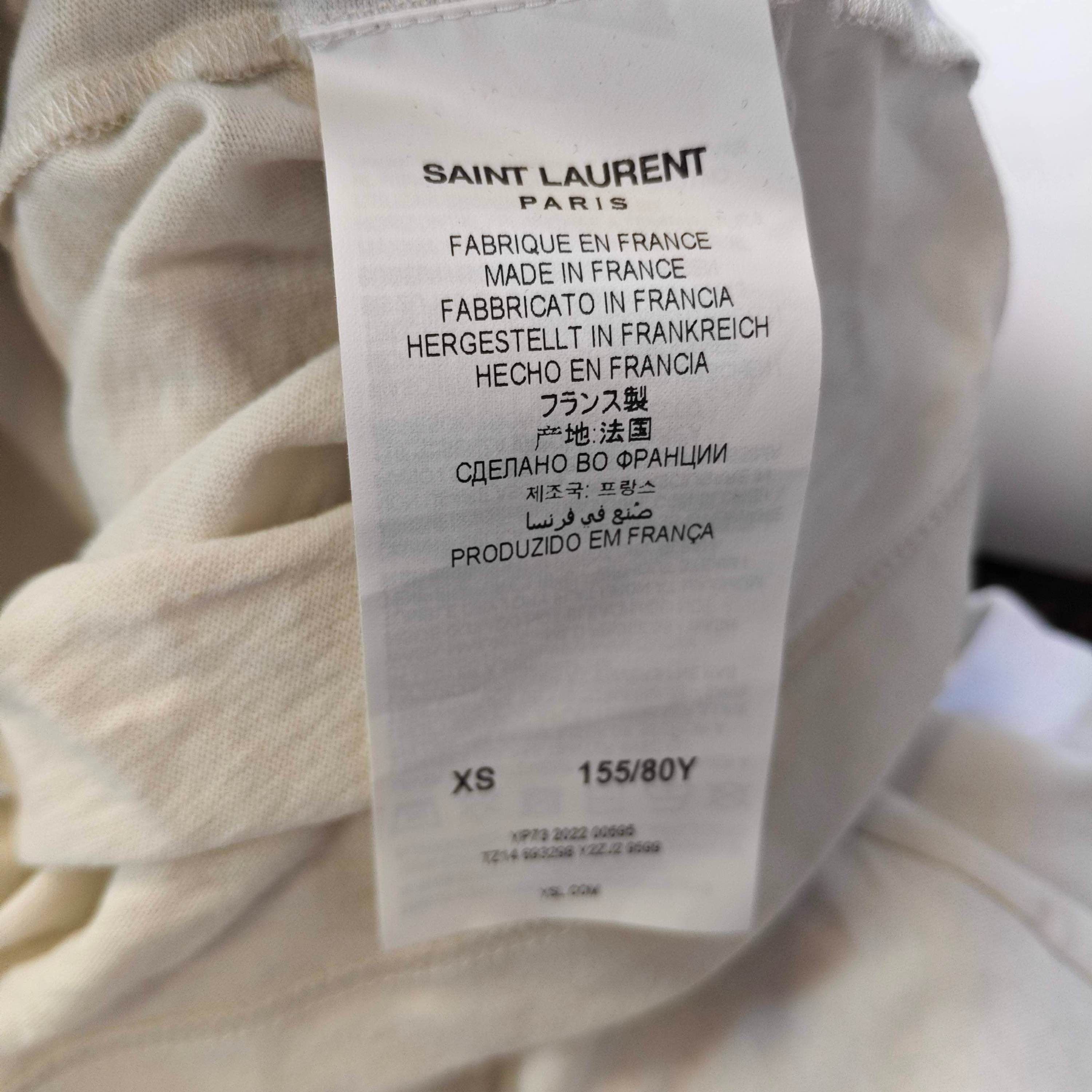 Saint Laurent Paris Saint Laurent Logo Embroidered T-Shirt XS Size XS / US 0-2 / IT 36-38 - 4 Thumbnail
