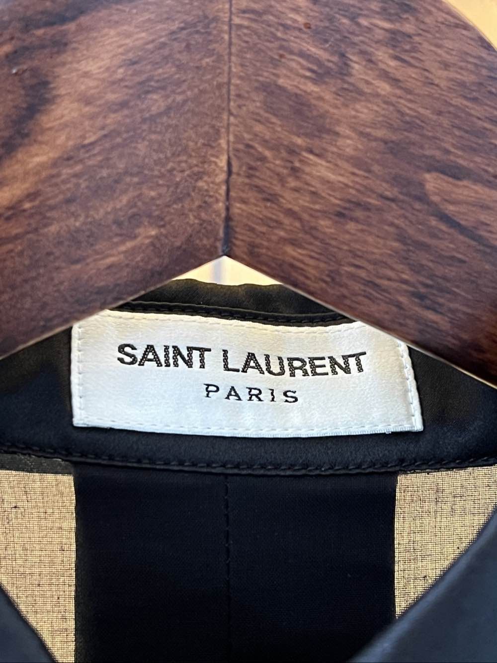 Saint Laurent Paris Saint Laurent Black Sheer Silk Button Up Shirt Size 36 Size XS / US 0-2 / IT 36-38 - 3 Thumbnail
