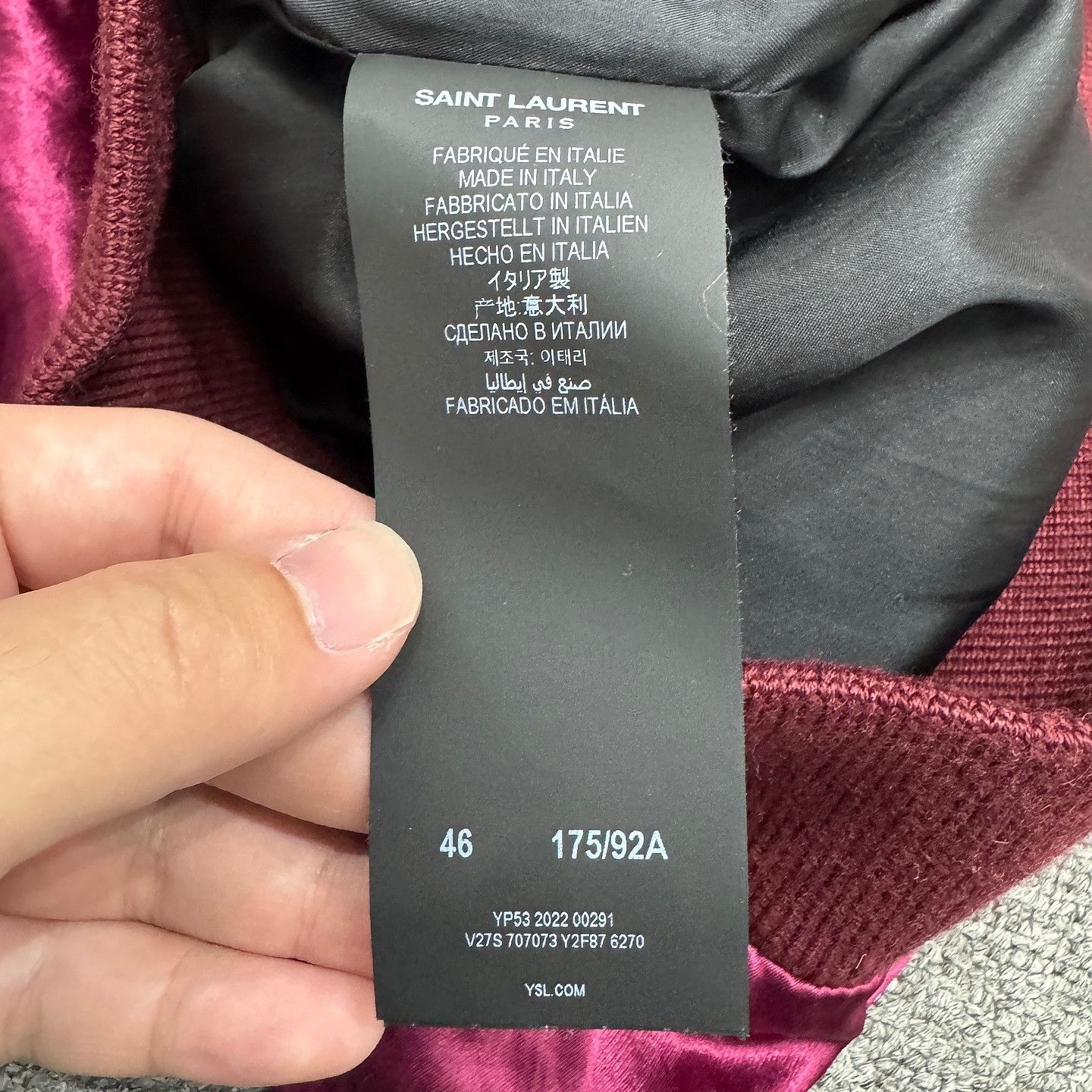 Saint Laurent Paris Saint Laurent Burgundy Zip Up Jacket Size 46 Size US S / EU 44-46 / 1 - 4 Thumbnail