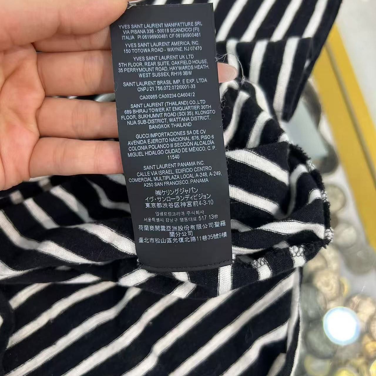 Saint Laurent Paris Saint Laurent Striped Pocket Logo T-Shirt Size S Size S / US 4 / IT 40 - 9 Thumbnail
