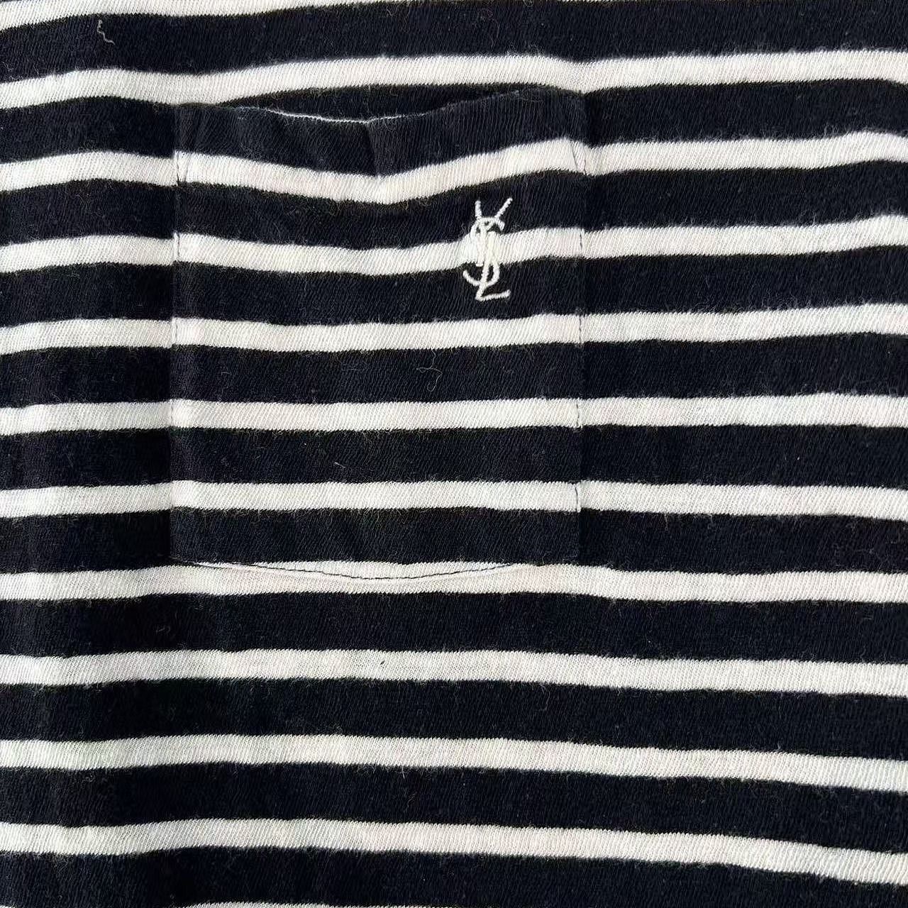 Saint Laurent Paris Saint Laurent Striped Pocket Logo T-Shirt Size S Size S / US 4 / IT 40 - 6 Thumbnail