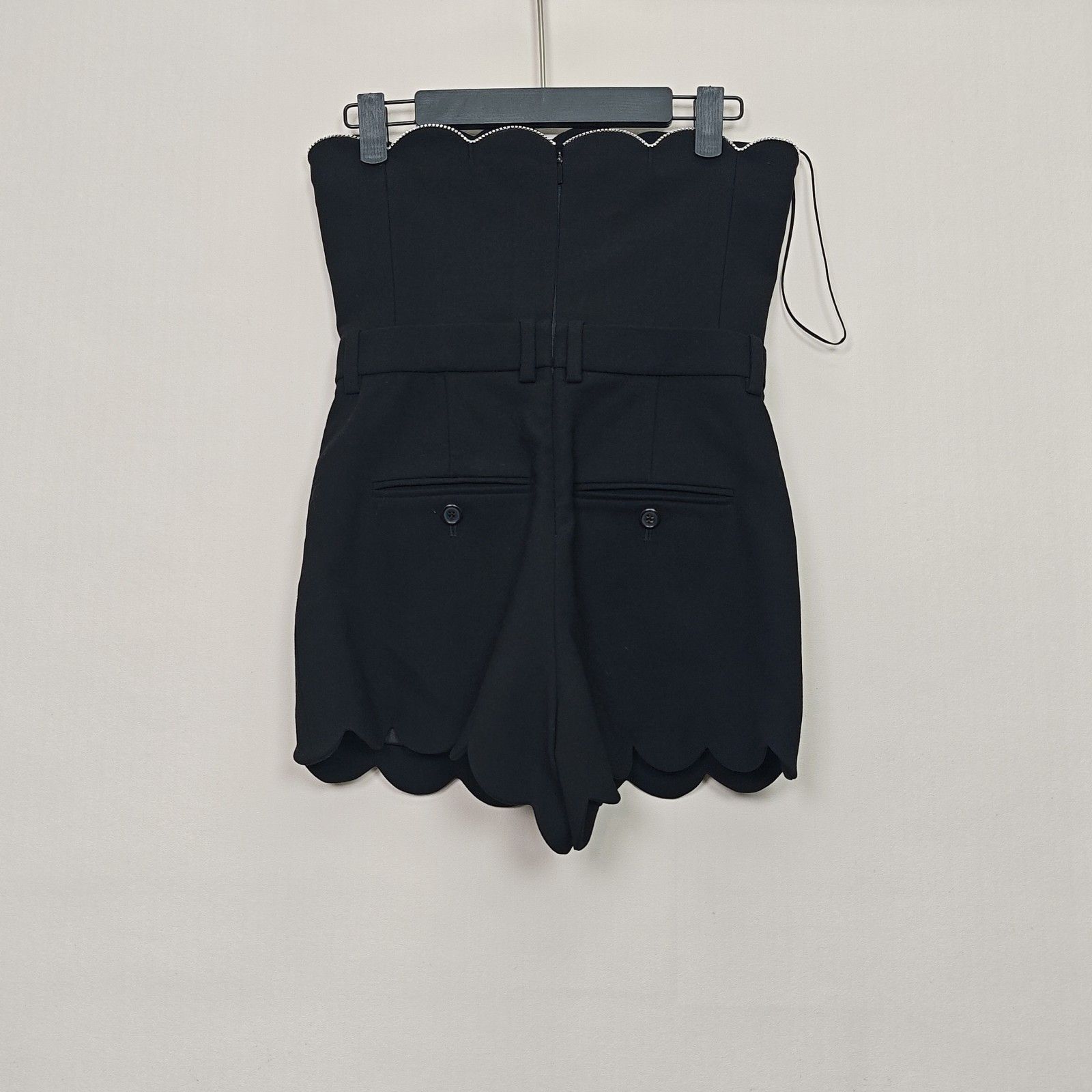 Saint Laurent Paris Saint Laurent Rhinestone Scalloped Romper Size 34 Size 25" / US 0 / IT 36 - 2 Thumbnail