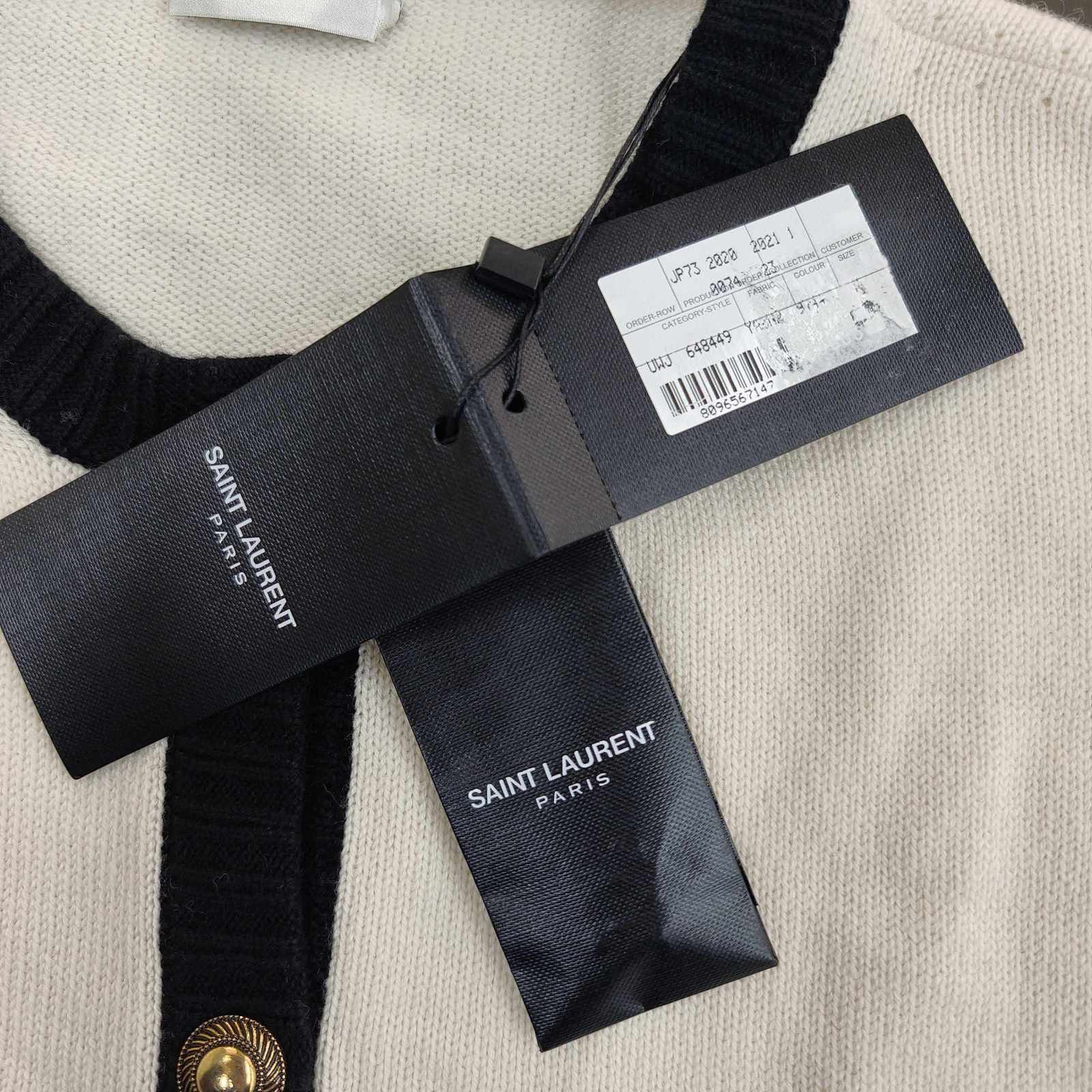 Saint Laurent Paris Saint Laurent Cashmere Trim Cardigan Size M Size M / US 6-8 / IT 42-44 - 4 Thumbnail