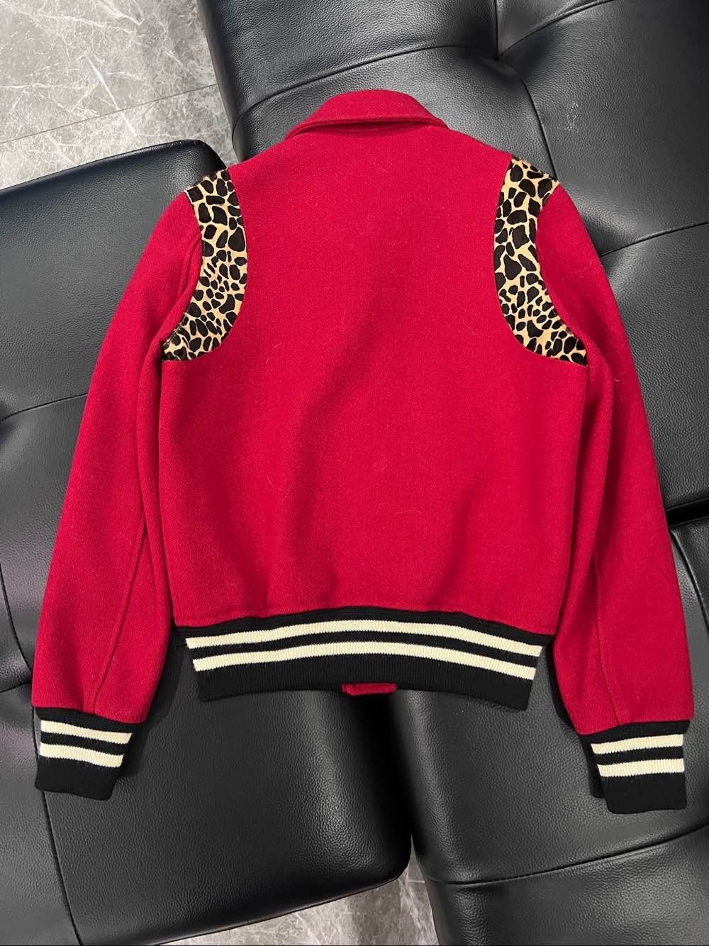 Saint Laurent Paris Saint Laurent Leopard Trim Varsity Jacket Size FR 34 Size XS / US 0-2 / IT 36-38 - 2 Thumbnail
