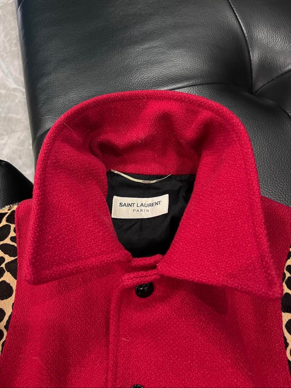 Saint Laurent Paris Saint Laurent Leopard Trim Varsity Jacket Size FR 34 Size XS / US 0-2 / IT 36-38 - 10 Thumbnail