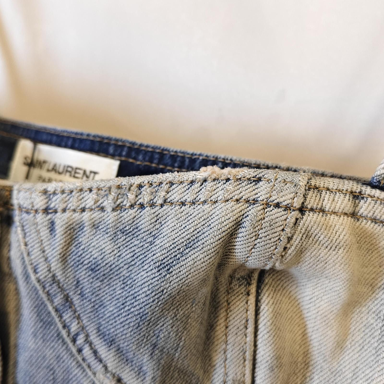 Saint Laurent Paris Saint Laurent Light Blue Denim Crop Top Size 40 Size M / US 6-8 / IT 42-44 - 19 Thumbnail