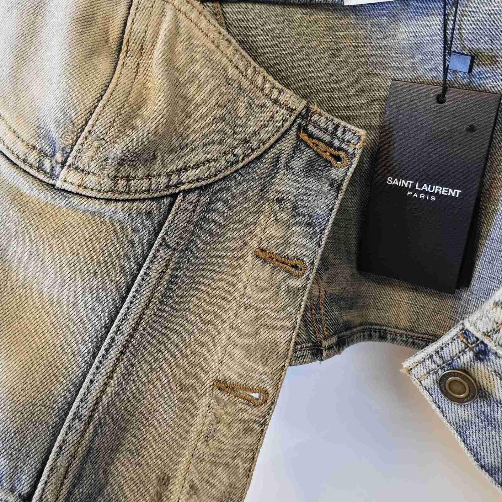 Saint Laurent Paris Saint Laurent Light Blue Denim Crop Top Size 40 Size M / US 6-8 / IT 42-44 - 9 Thumbnail