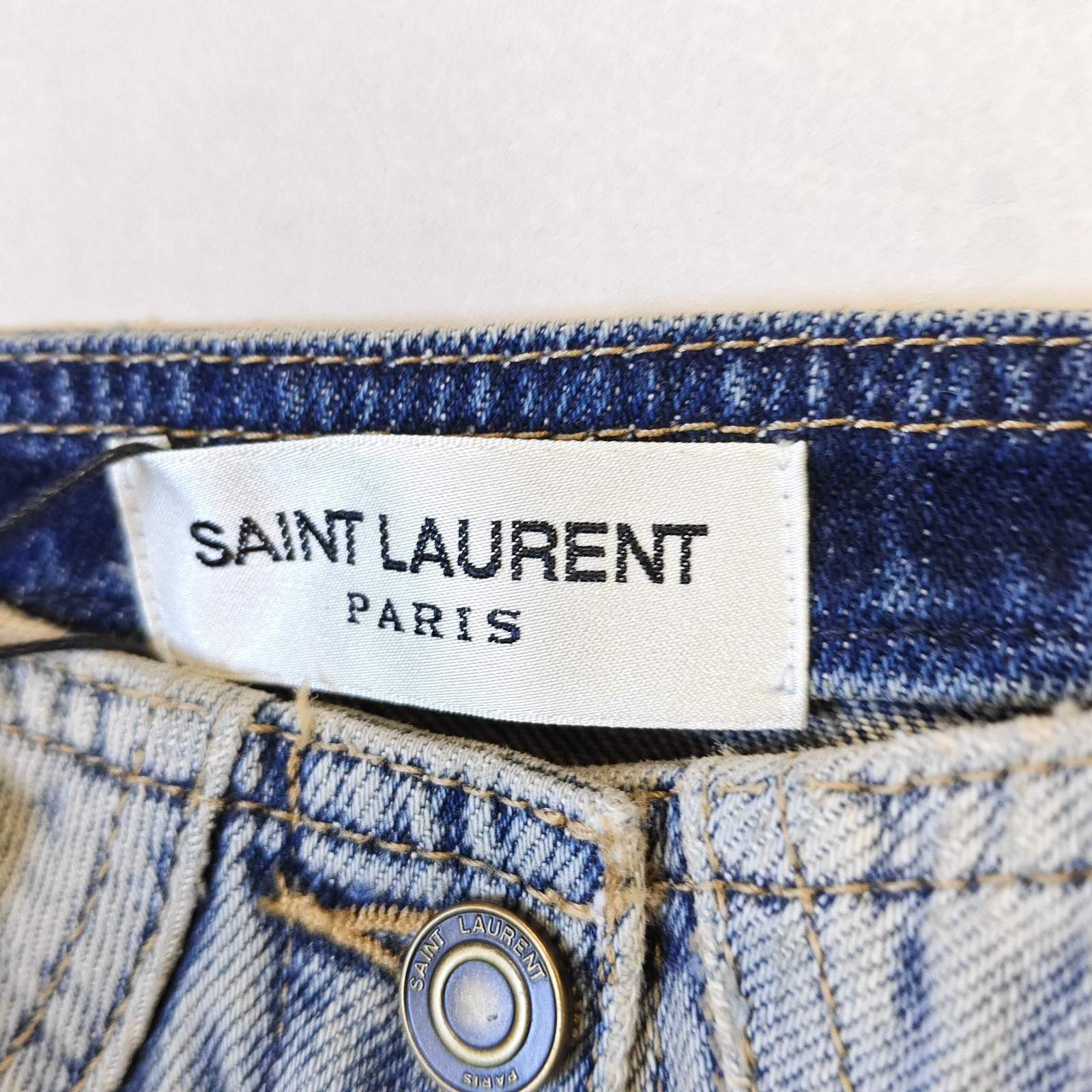 Saint Laurent Paris Saint Laurent Light Blue Denim Crop Top Size 40 Size M / US 6-8 / IT 42-44 - 3 Thumbnail
