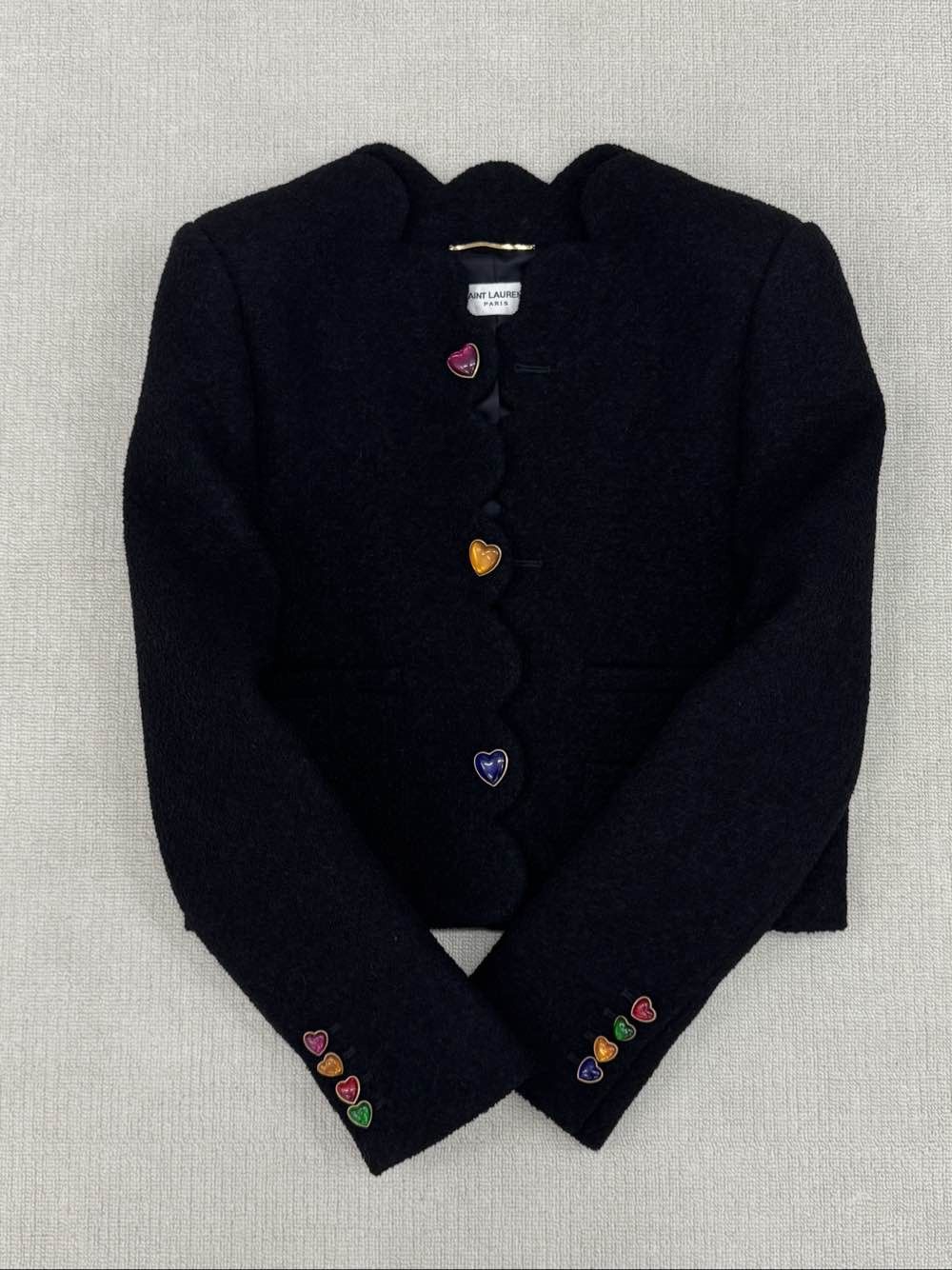 Saint Laurent Paris Saint Laurent Heart Button Wool Jacket Size 42 Size M / US 6-8 / IT 42-44 - 3 Thumbnail