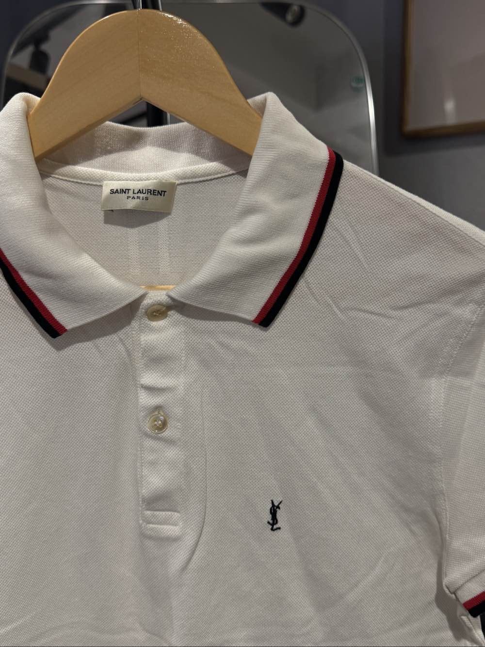 Saint Laurent Paris Saint Laurent Embroidered Logo Polo Shirt Size M Size US M / EU 48-50 / 2 - 7 Thumbnail