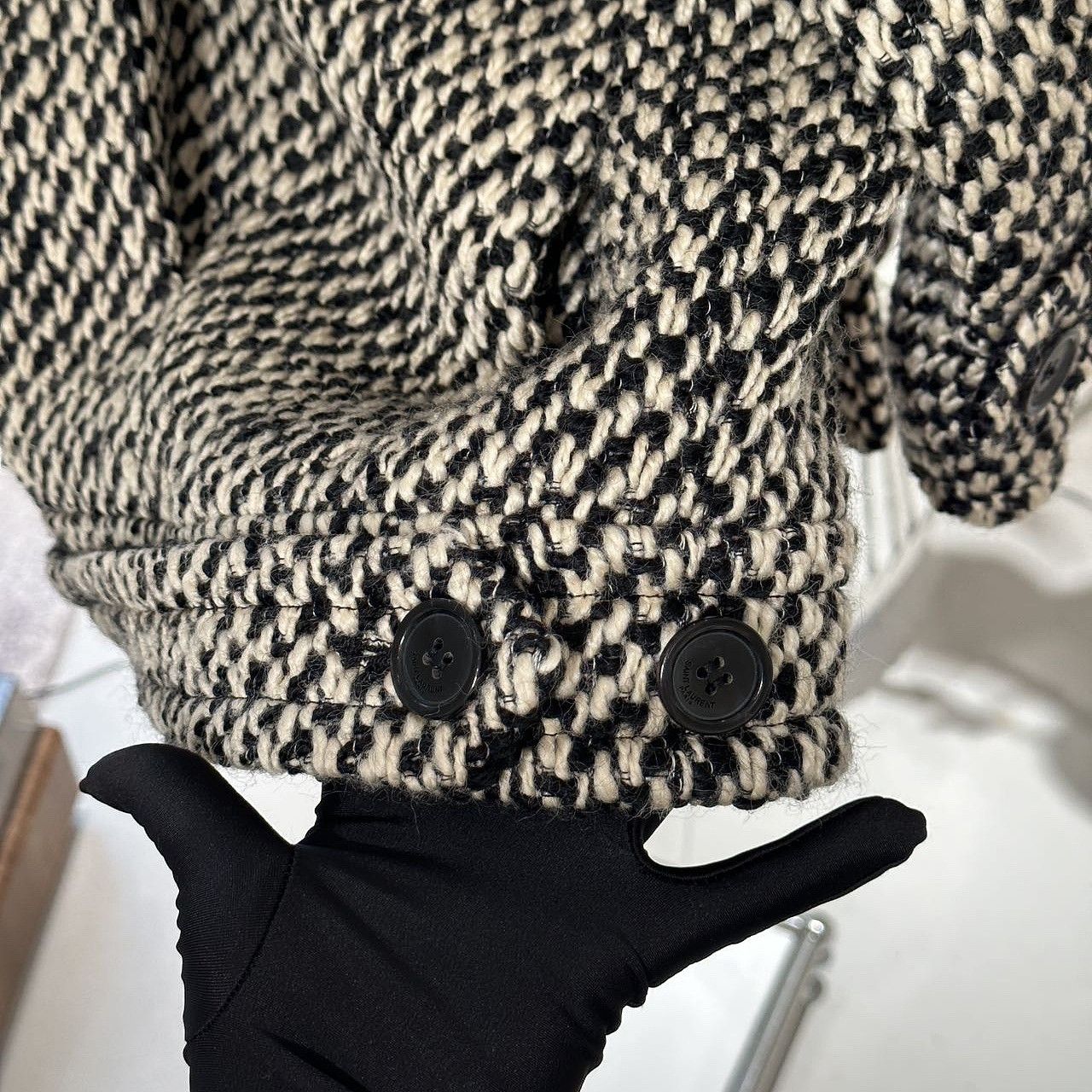 Saint Laurent Paris Saint Laurent Houndstooth Wool Double-Breasted Jacket Size 3 Size XS / US 0-2 / IT 36-38 - 6 Thumbnail