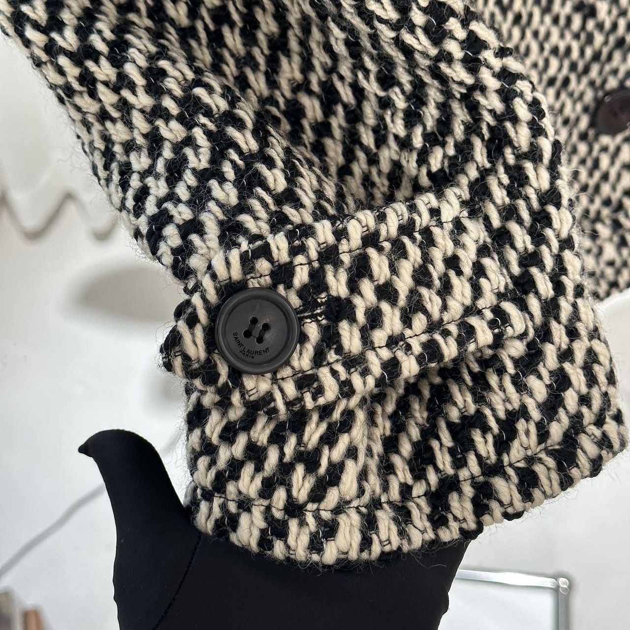 Saint Laurent Paris Saint Laurent Houndstooth Wool Double-Breasted Jacket Size 3 Size XS / US 0-2 / IT 36-38 - 5 Thumbnail