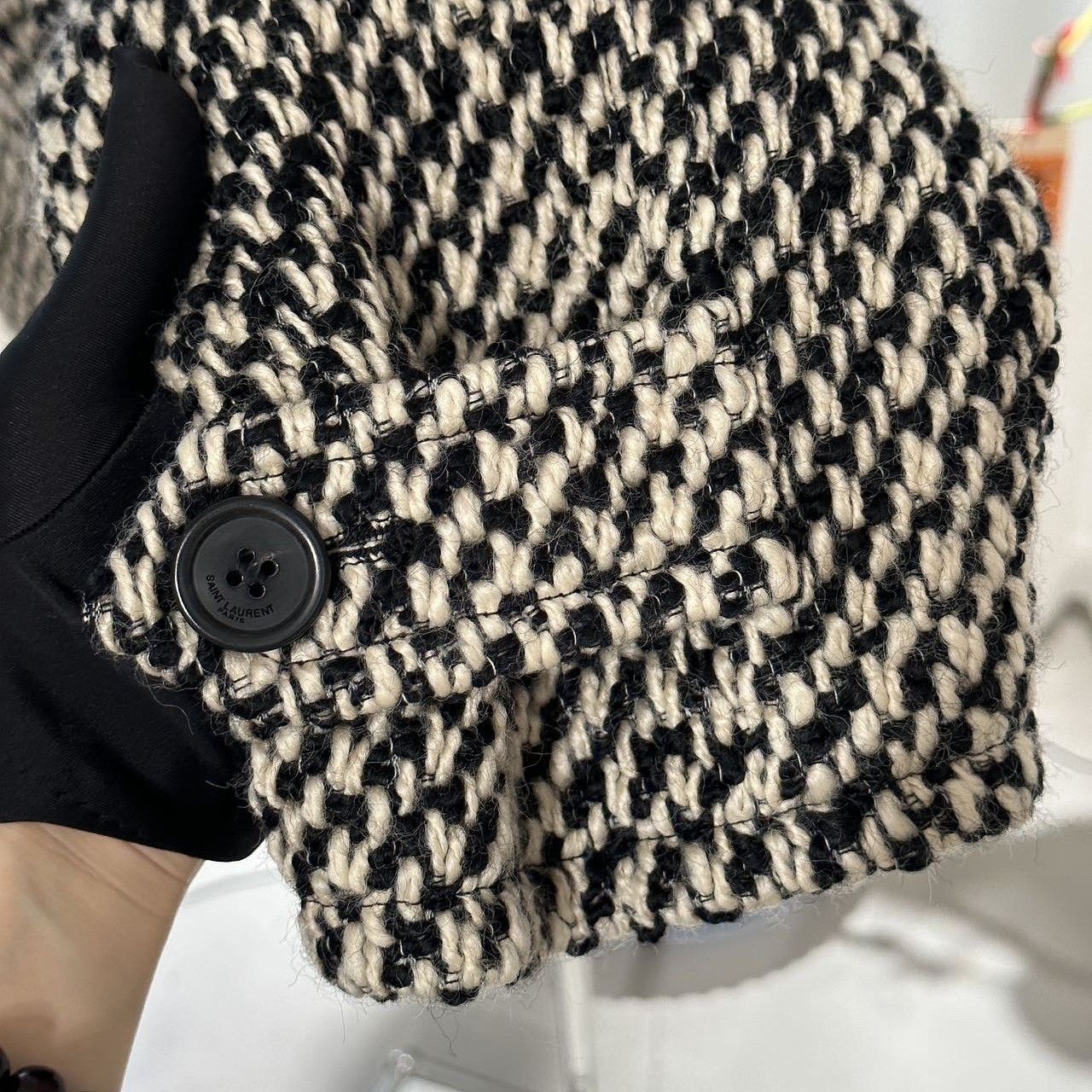Saint Laurent Paris Saint Laurent Houndstooth Wool Double-Breasted Jacket Size 3 Size XS / US 0-2 / IT 36-38 - 7 Thumbnail