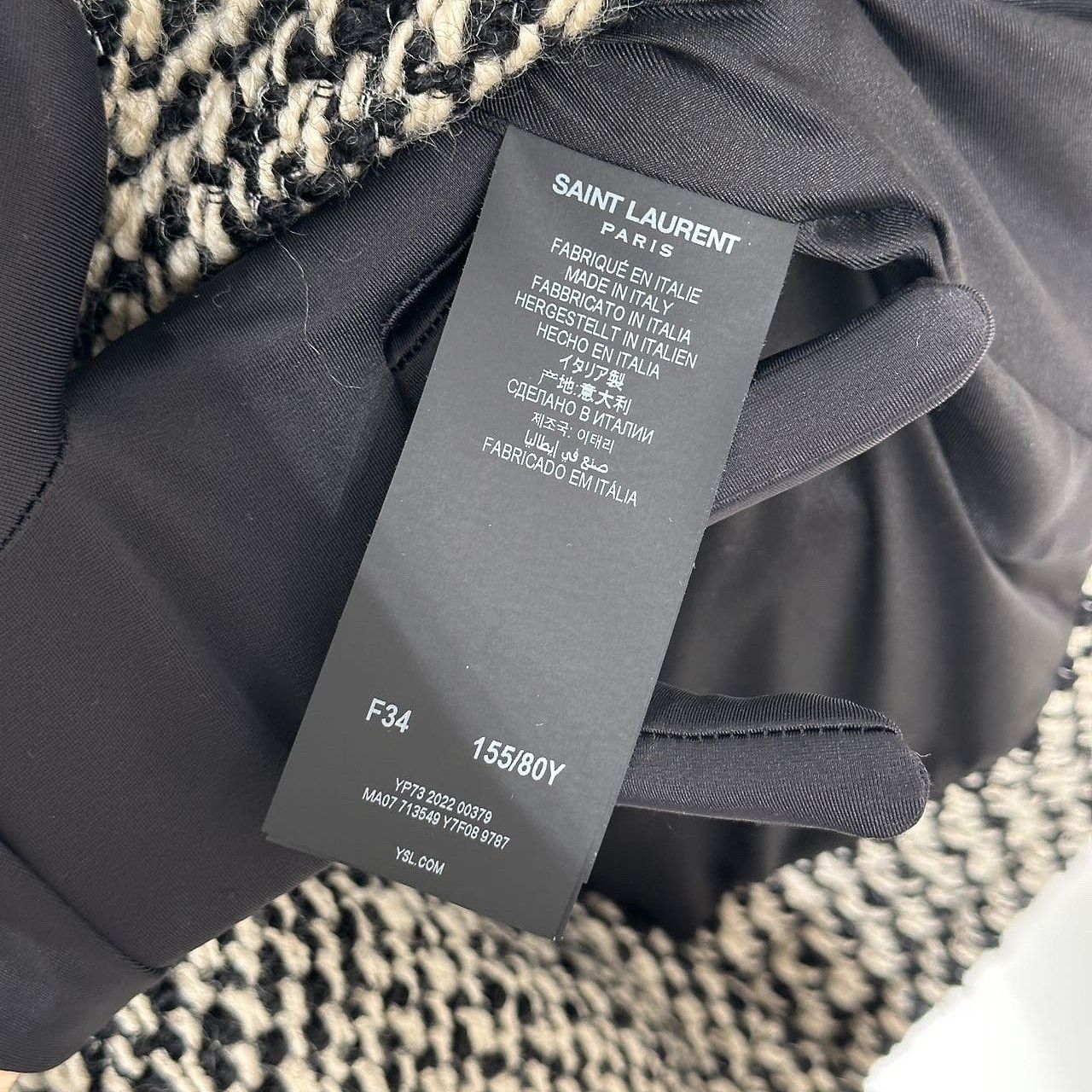Saint Laurent Paris Saint Laurent Houndstooth Wool Double-Breasted Jacket Size 3 Size XS / US 0-2 / IT 36-38 - 4 Thumbnail
