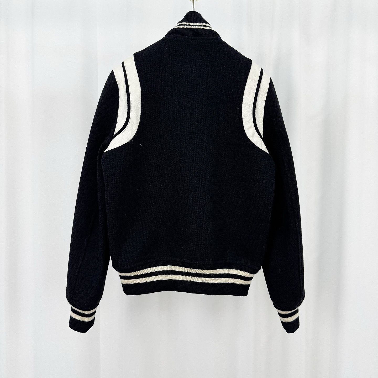 Saint Laurent Paris Saint Laurent Wool Leather Varsity Jacket Size 36 Size XS / US 0-2 / IT 36-38 - 2 Thumbnail