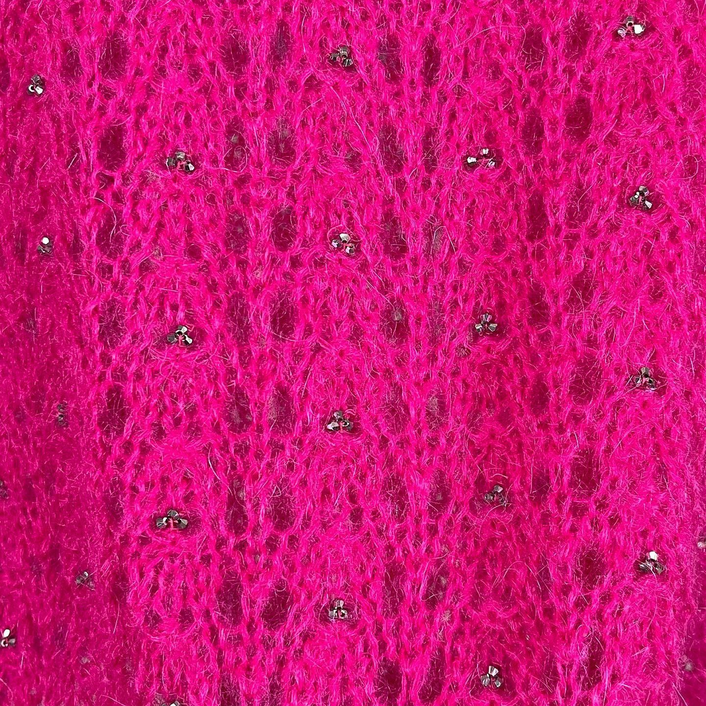 Saint Laurent Paris Saint Laurent Rhinestone Open Knit Sweater Size S Size S / US 4 / IT 40 - 8 Thumbnail