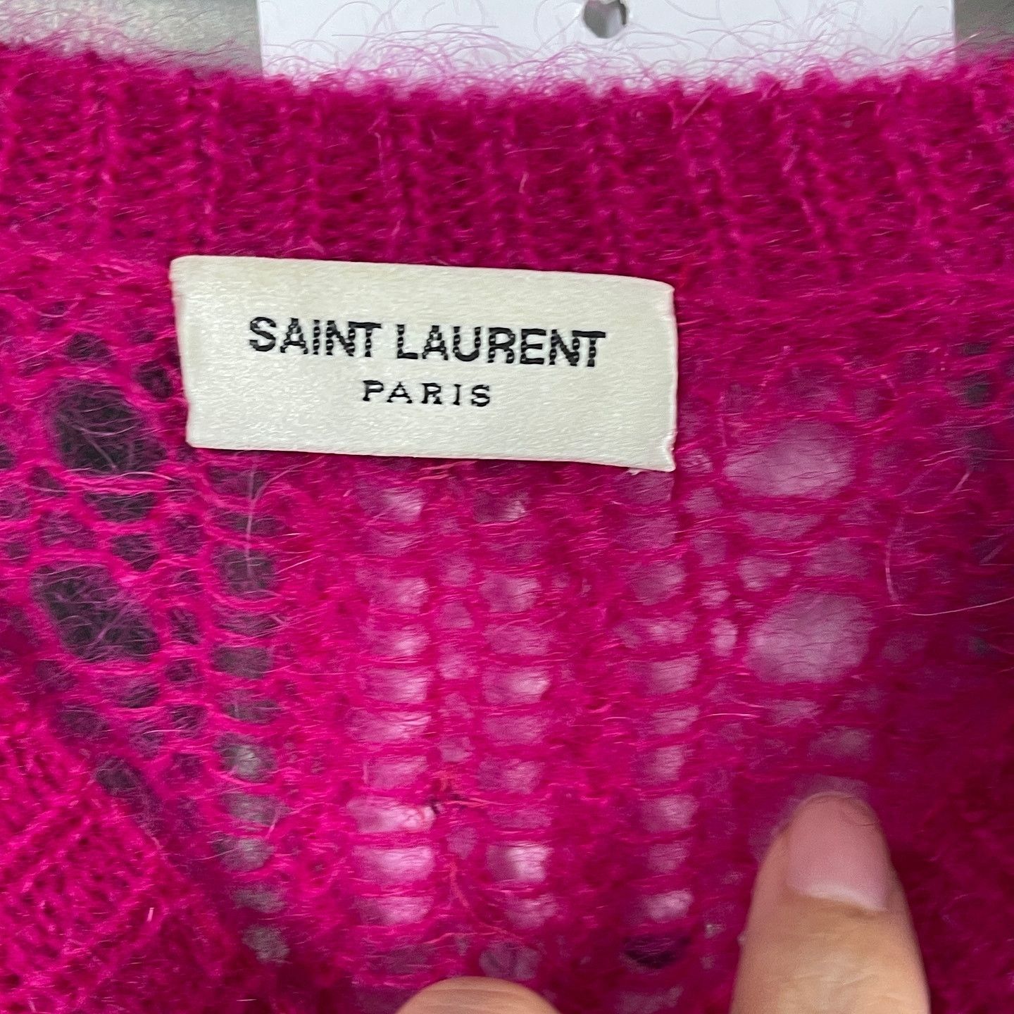 Saint Laurent Paris Saint Laurent Rhinestone Open Knit Sweater Size S Size S / US 4 / IT 40 - 3 Thumbnail