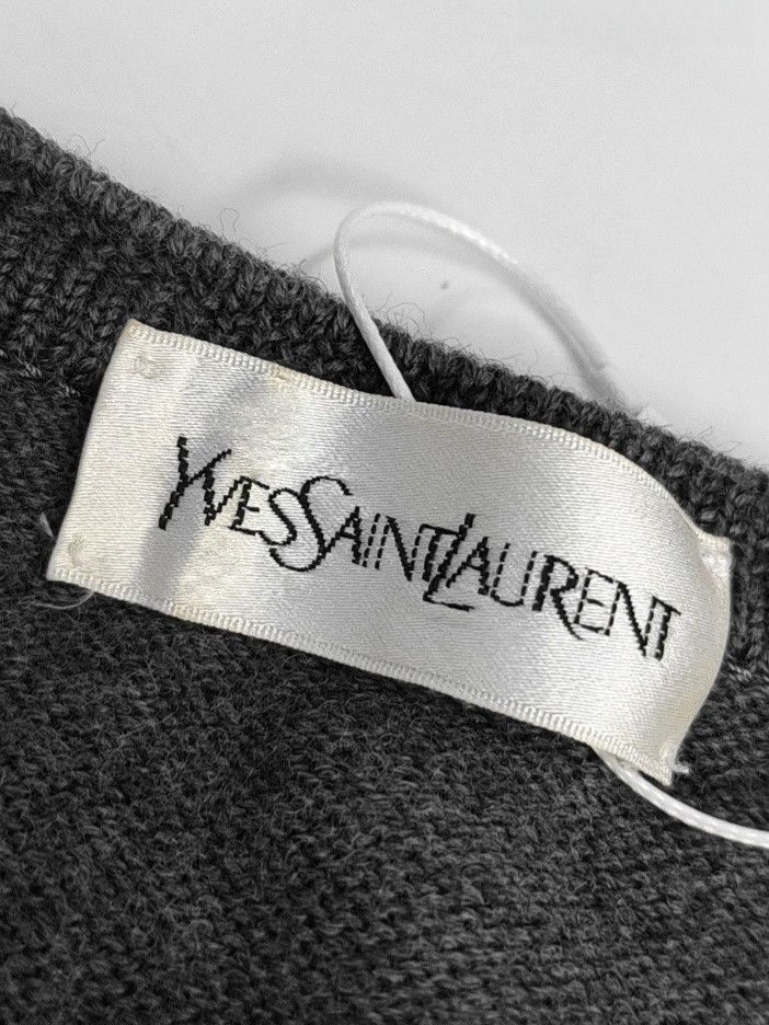 Yves Saint Laurent Yves Saint Laurent Gray Wool Cardigan Size M Size M / US 6-8 / IT 42-44 - 3 Thumbnail