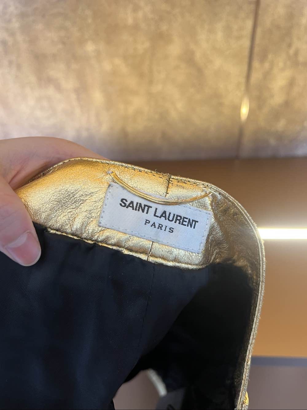 Saint Laurent Paris Saint Laurent Metallic Gold Leather Mini Skirt Size 38 Size 27" / US 4 / IT 40 - 3 Thumbnail