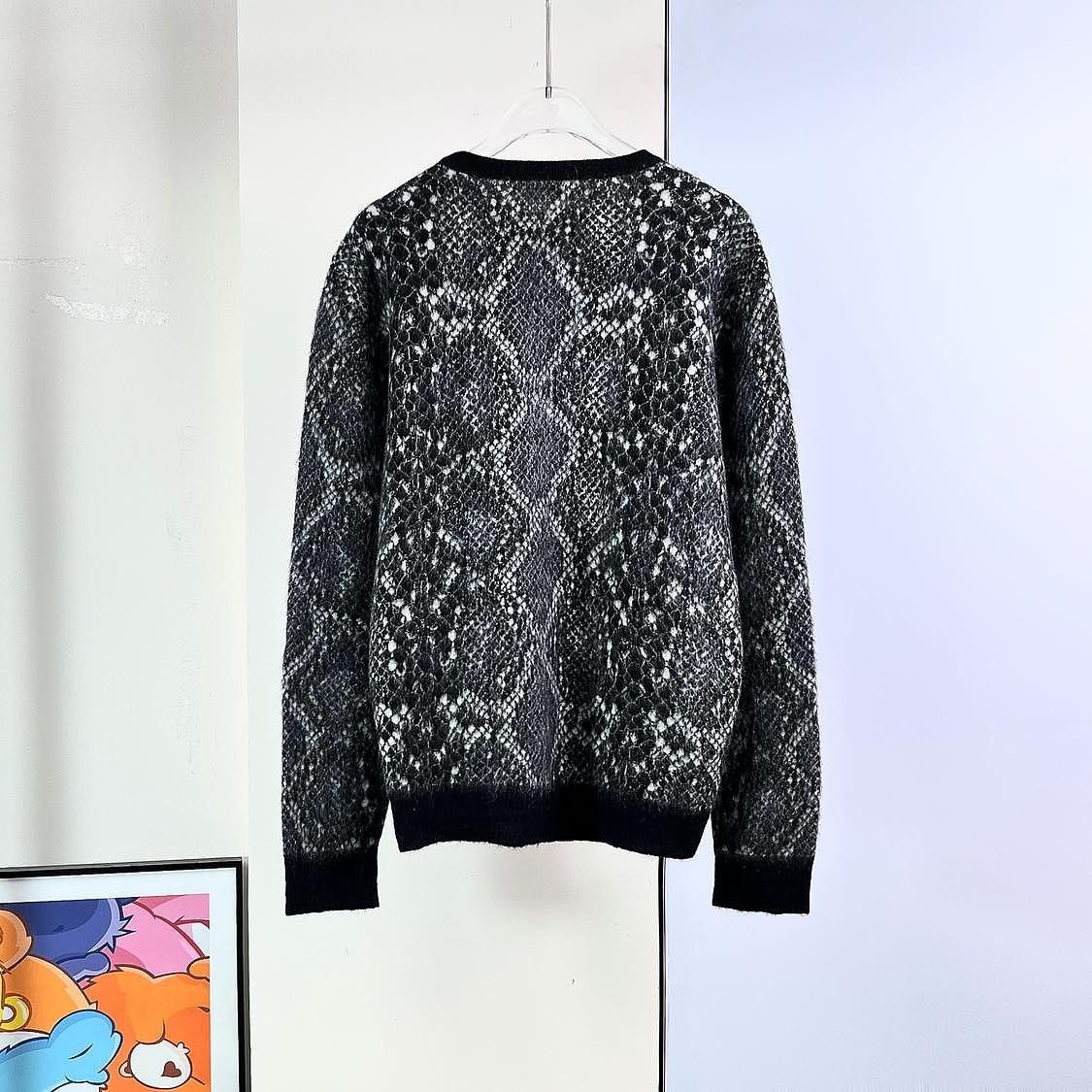 Saint Laurent Paris Saint Laurent Jacquard Pattern Sweater Size L Size L / US 10 / IT 46 - 2 Thumbnail