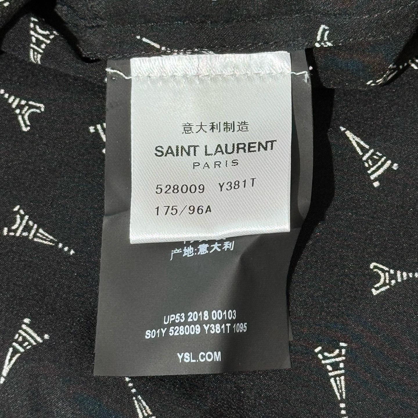 Saint Laurent Paris Saint Laurent Eiffel Tower Print Shirt Size 38 Size US S / EU 44-46 / 1 - 4 Thumbnail