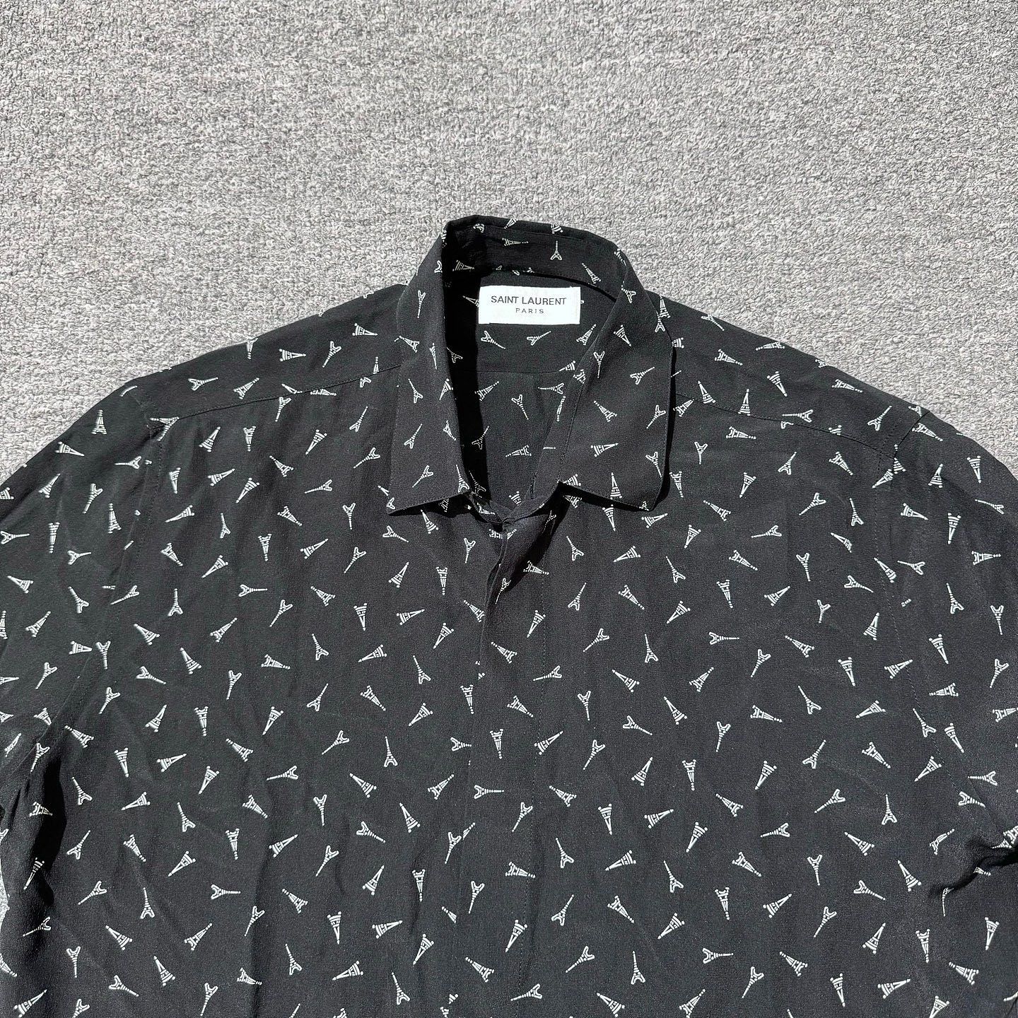 Saint Laurent Paris Saint Laurent Eiffel Tower Print Shirt Size 38 Size US S / EU 44-46 / 1 - 6 Thumbnail