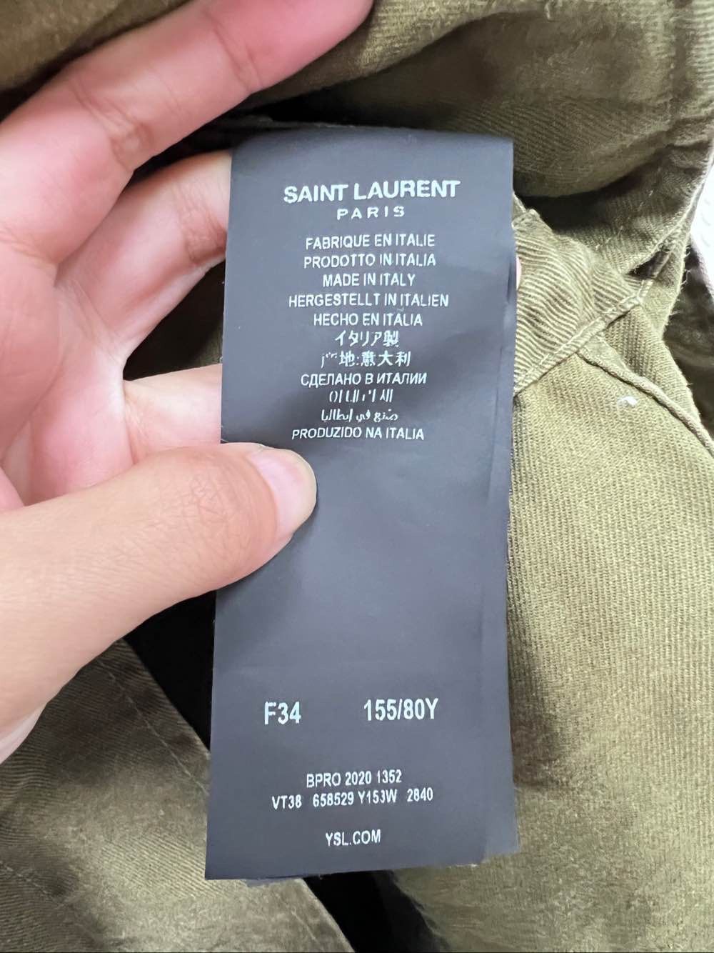 Saint Laurent Paris Saint Laurent Olive Utility Jacket F34 Size XS / US 0-2 / IT 36-38 - 4 Thumbnail