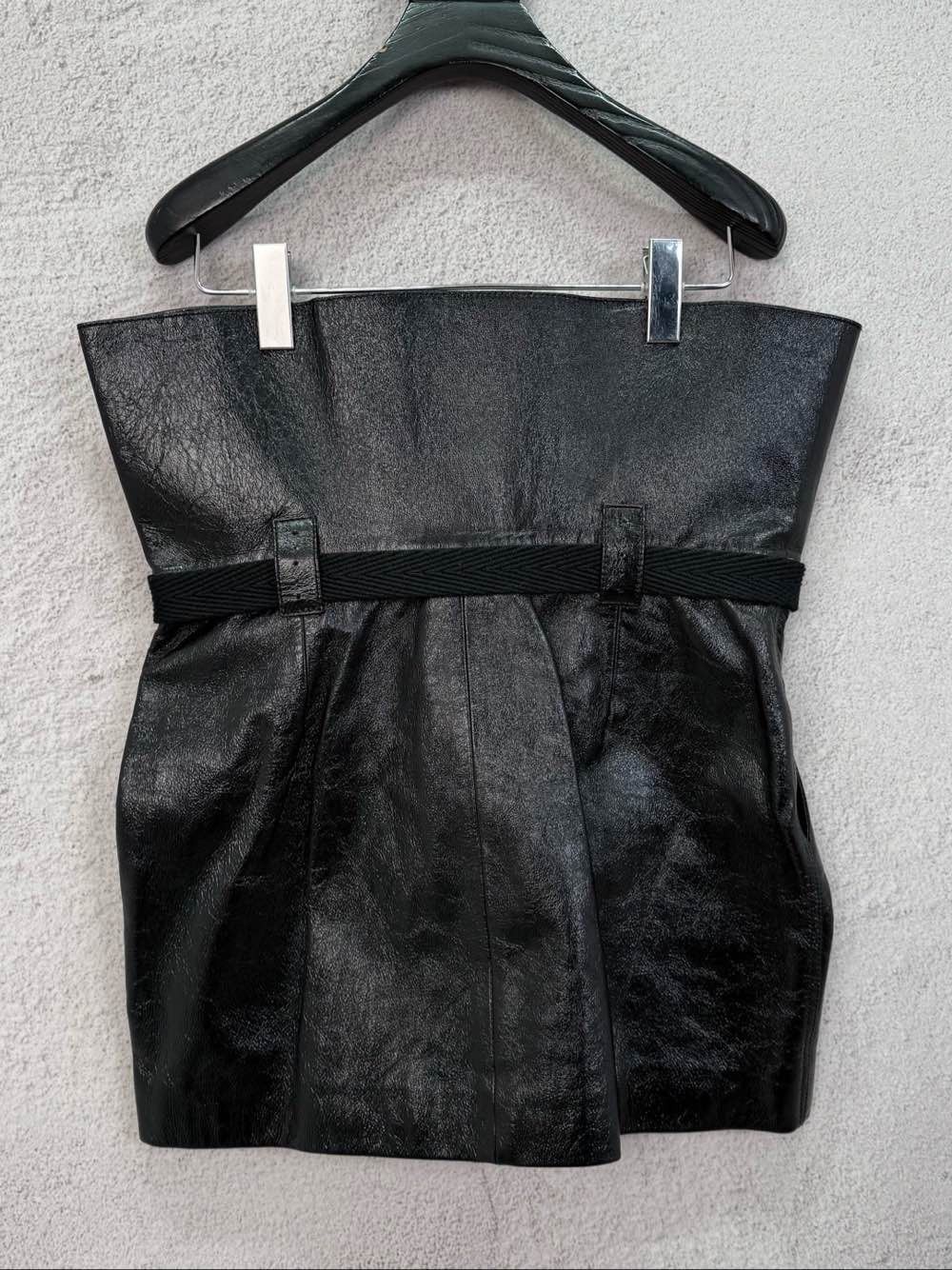 Saint Laurent Paris Saint Laurent Leather Mini Skirt Size 42 Size 30" / US 8 / IT 44 - 2 Thumbnail