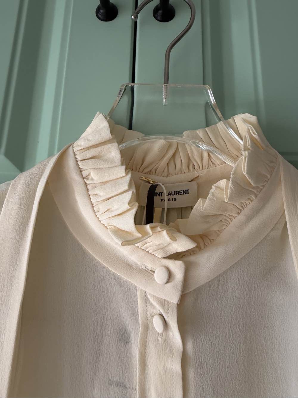 Saint Laurent Paris Saint Laurent Silk Tie-Neck Blouse Size F40 Size M / US 6-8 / IT 42-44 - 5 Thumbnail