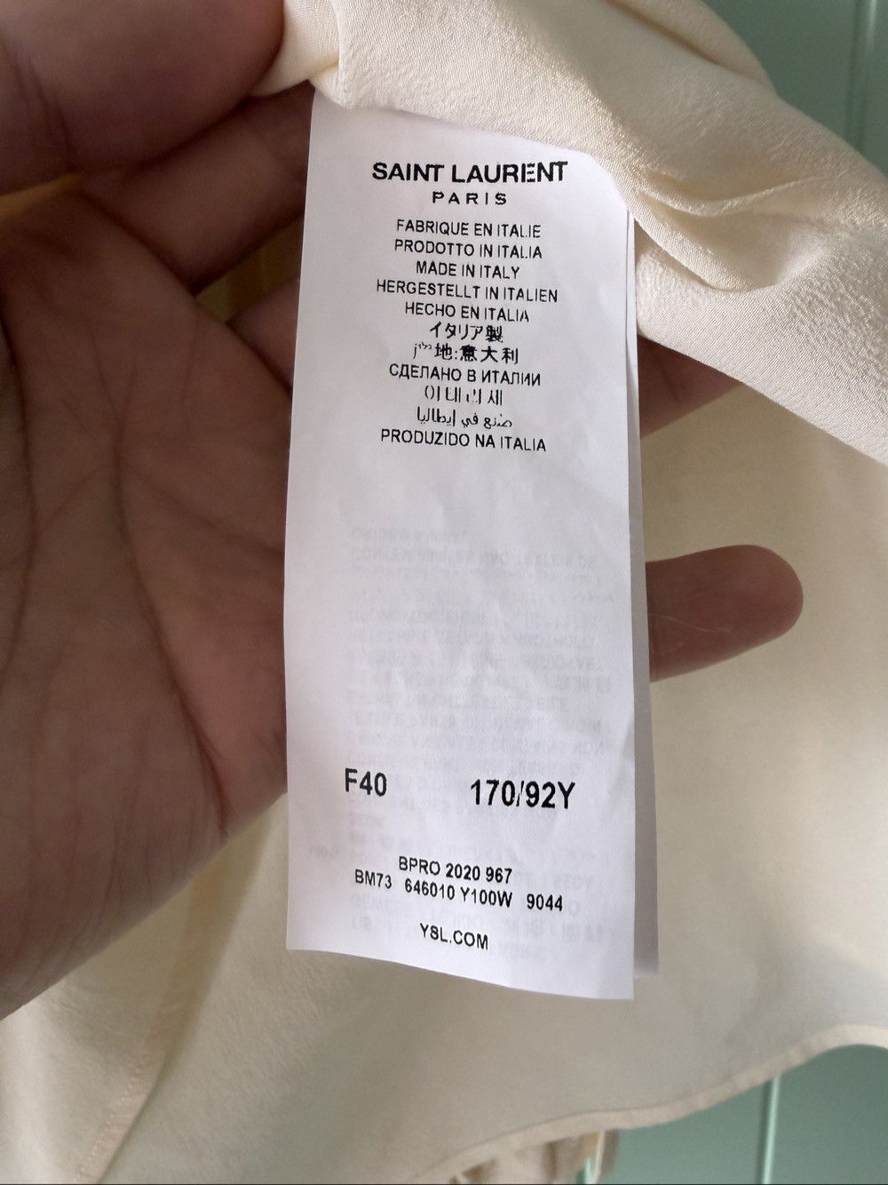 Saint Laurent Paris Saint Laurent Silk Tie-Neck Blouse Size F40 Size M / US 6-8 / IT 42-44 - 4 Thumbnail