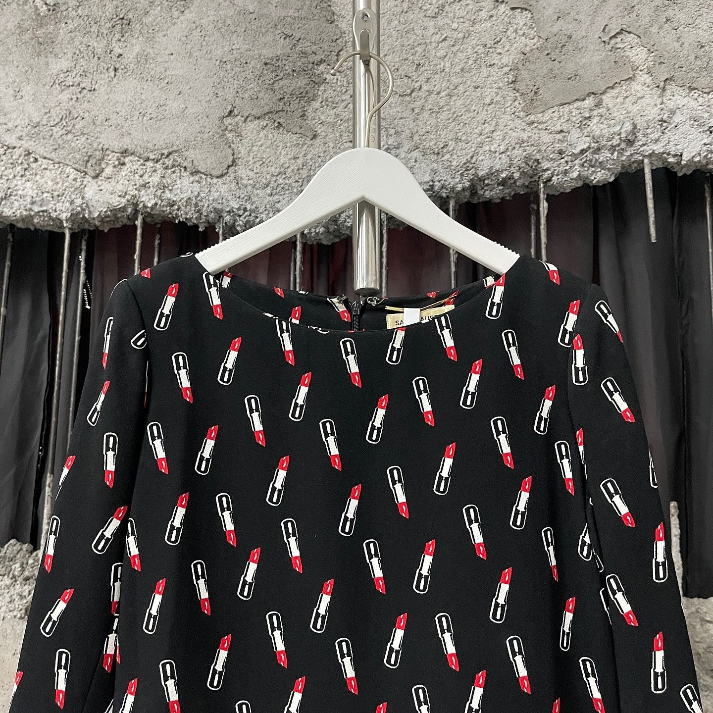 Saint Laurent Paris Saint Laurent Lipstick Print Mini Dress F36 Size XS / US 0-2 / IT 36-38 - 6 Thumbnail