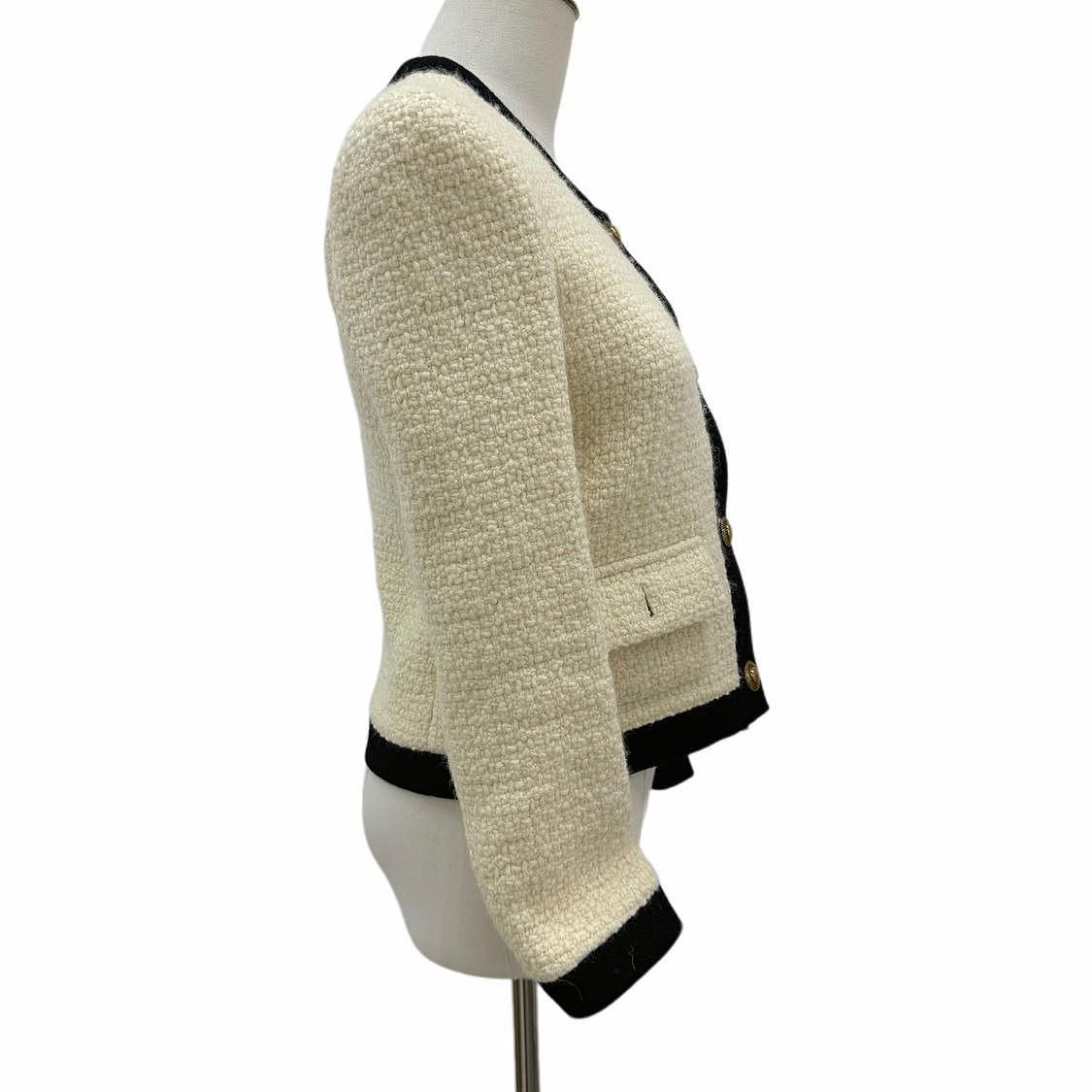 Saint Laurent Paris Saint Laurent Contrast Trim Tweed Jacket Size 34 Size XS / US 0-2 / IT 36-38 - 6 Thumbnail