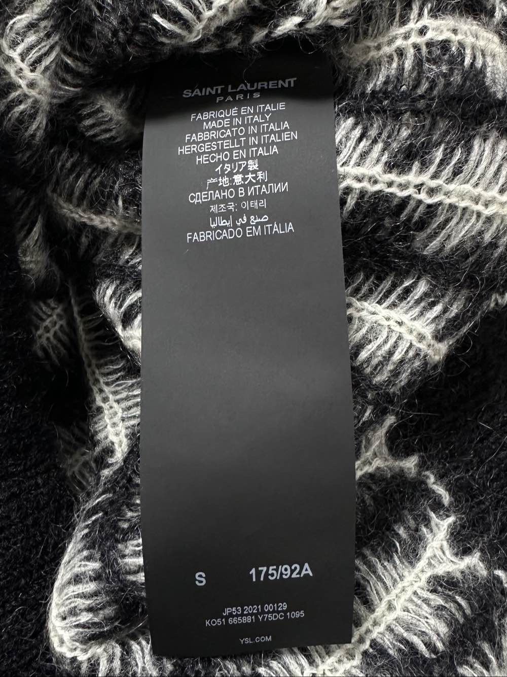 Saint Laurent Paris Saint Laurent Geometric Pattern Wool Sweater Size S Size US S / EU 44-46 / 1 - 4 Thumbnail
